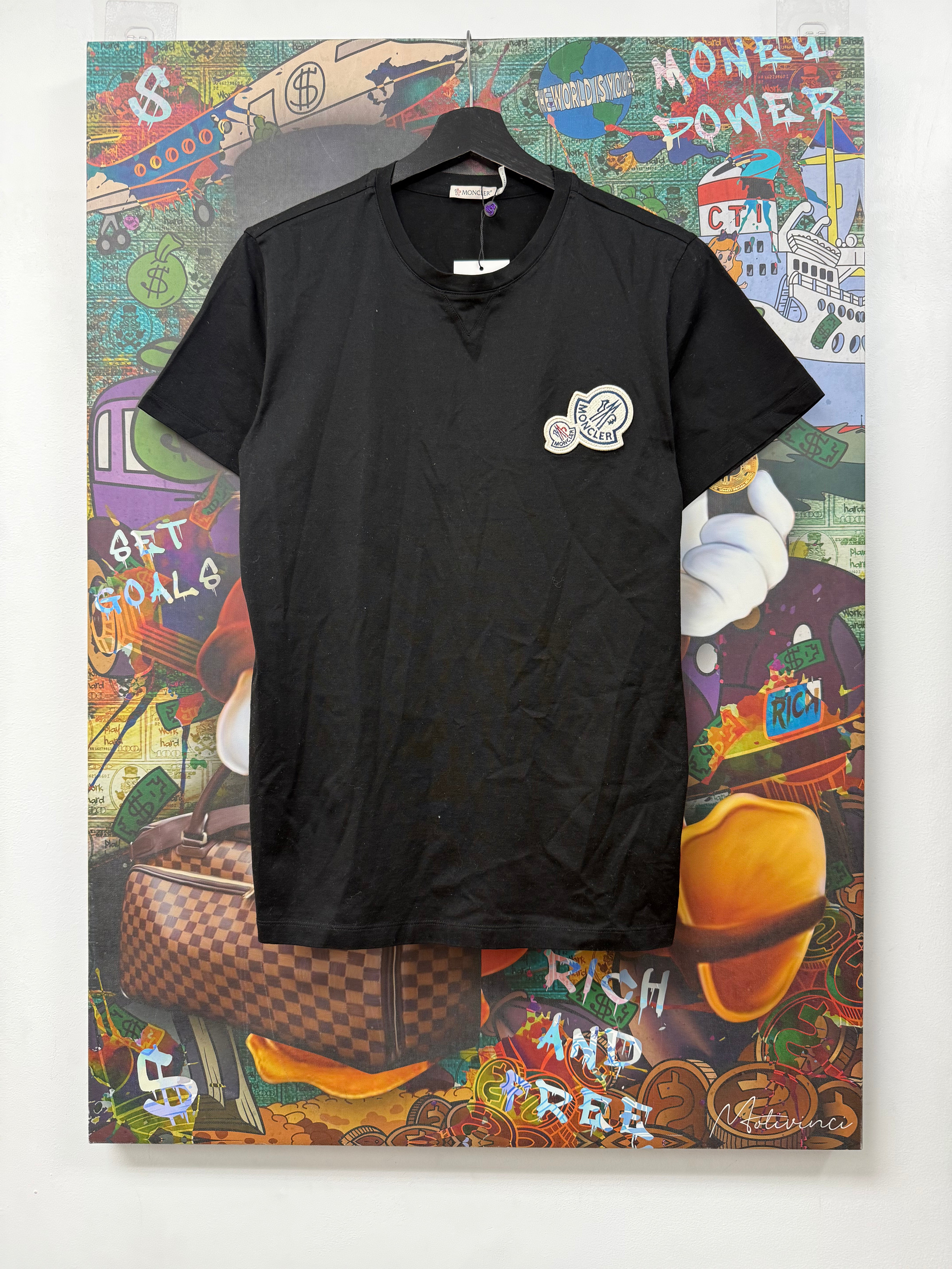 Moncler Black Dual Logo Tee