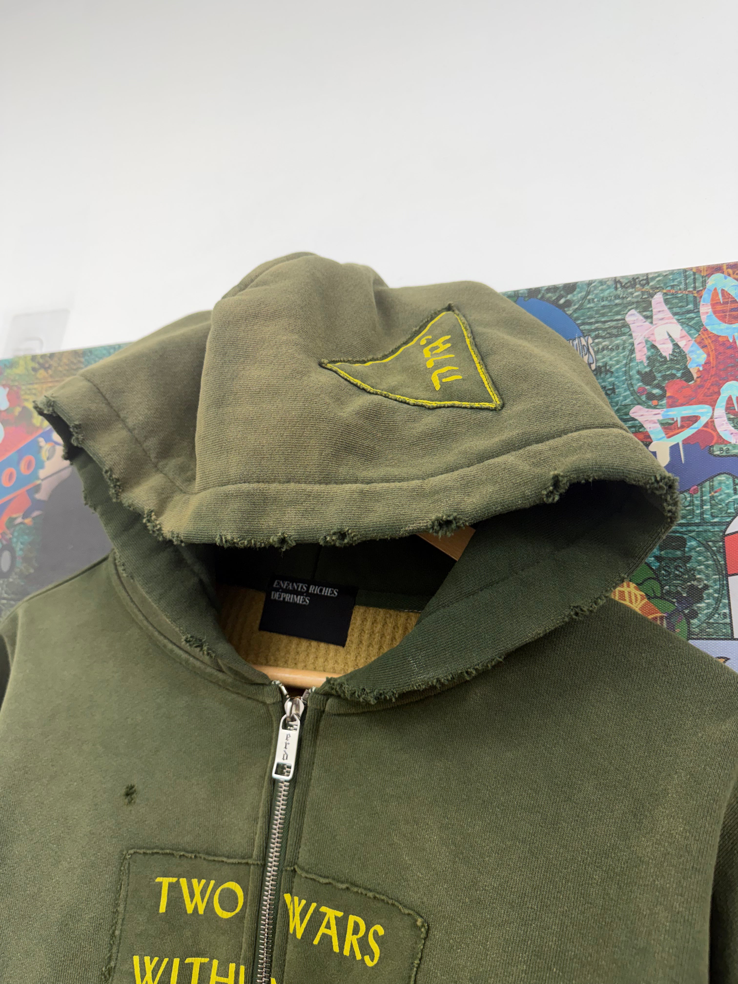 ENFANTS RICHES DÉPRIMÉS Green Two Wars Zip Up Hoodie