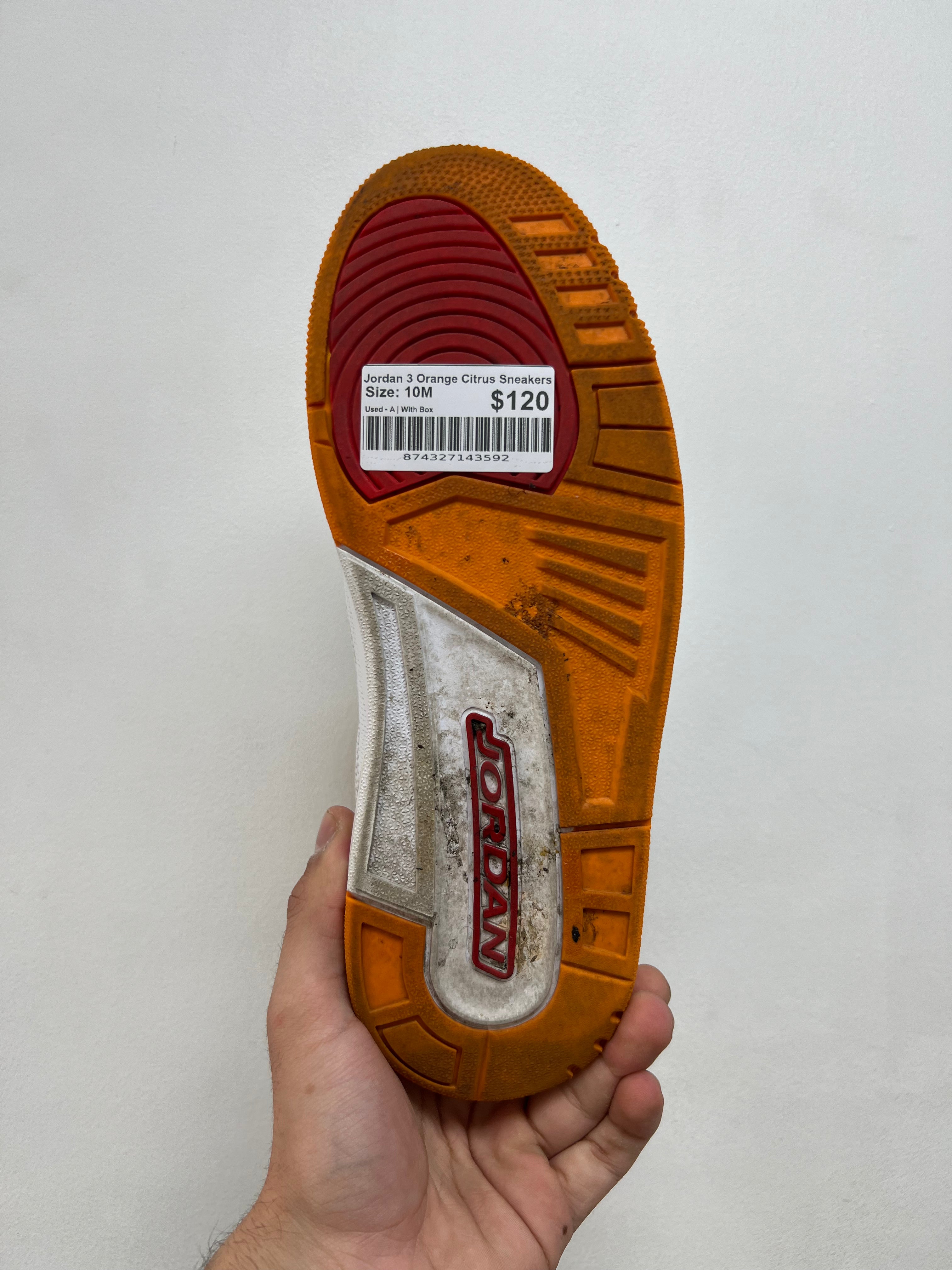 Jordan 3 Orange Citrus Sneakers