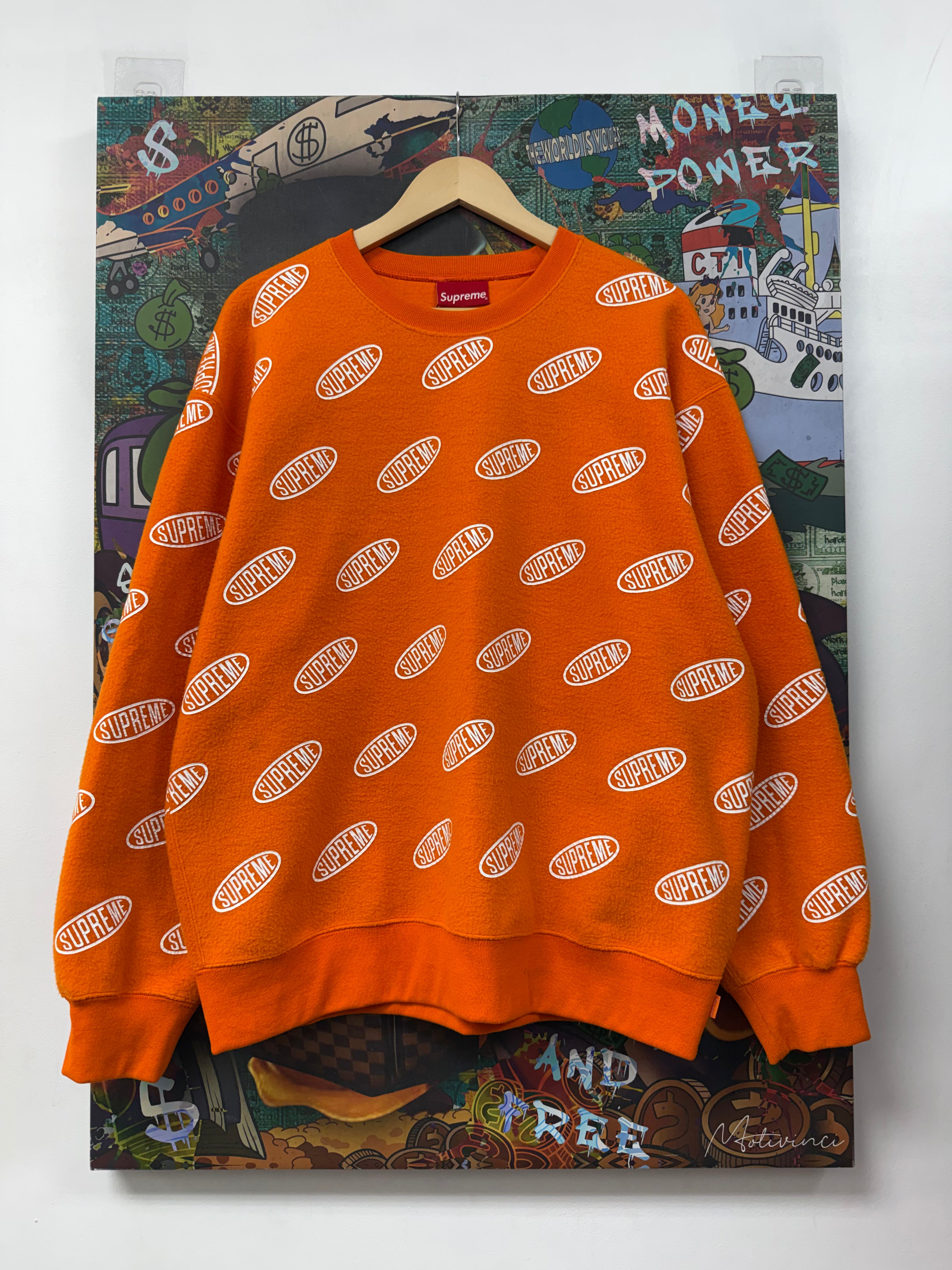 Supreme Orange White Reversible Crewneck