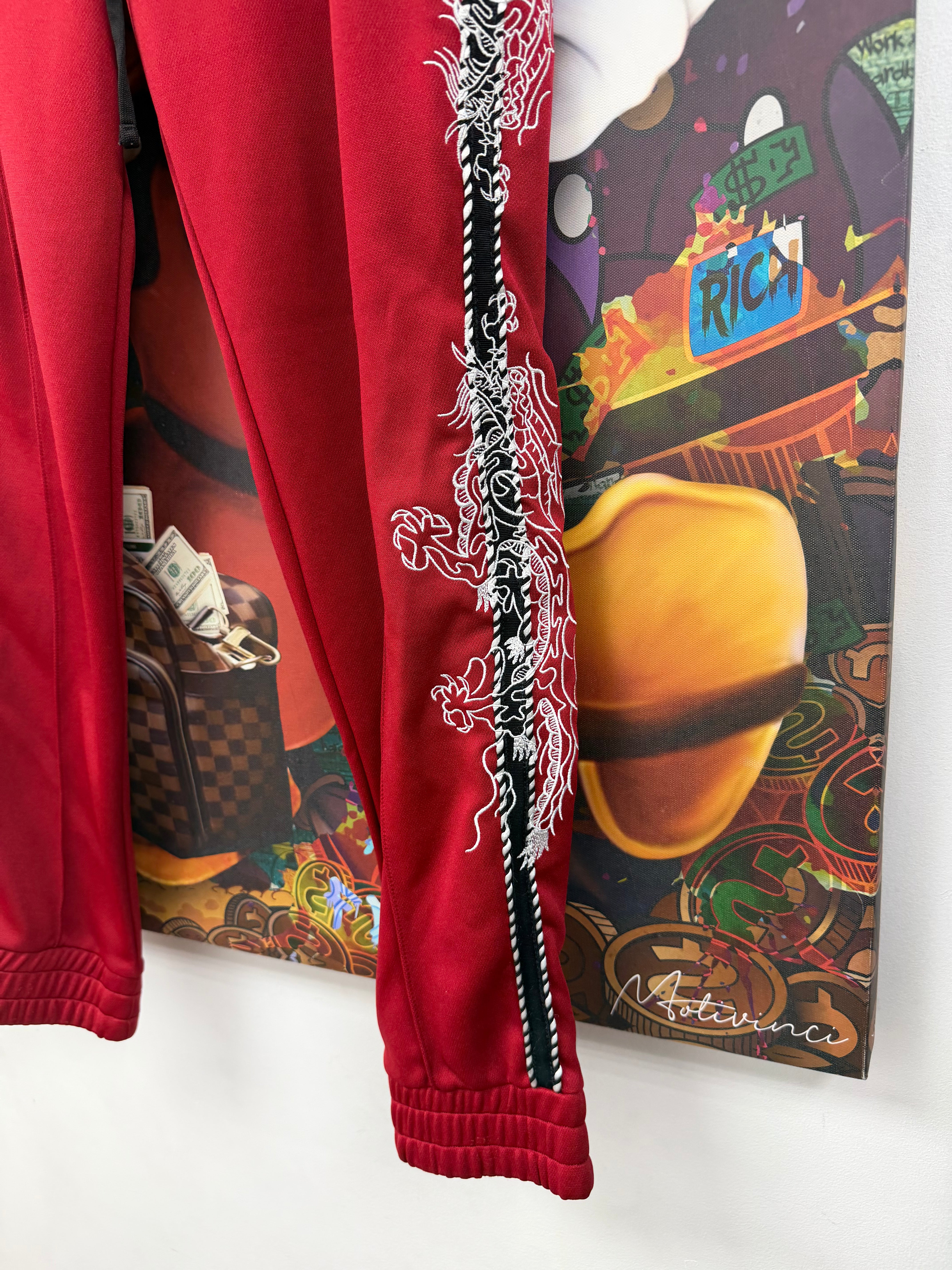 Amiri Red Black Dragon Track Pants