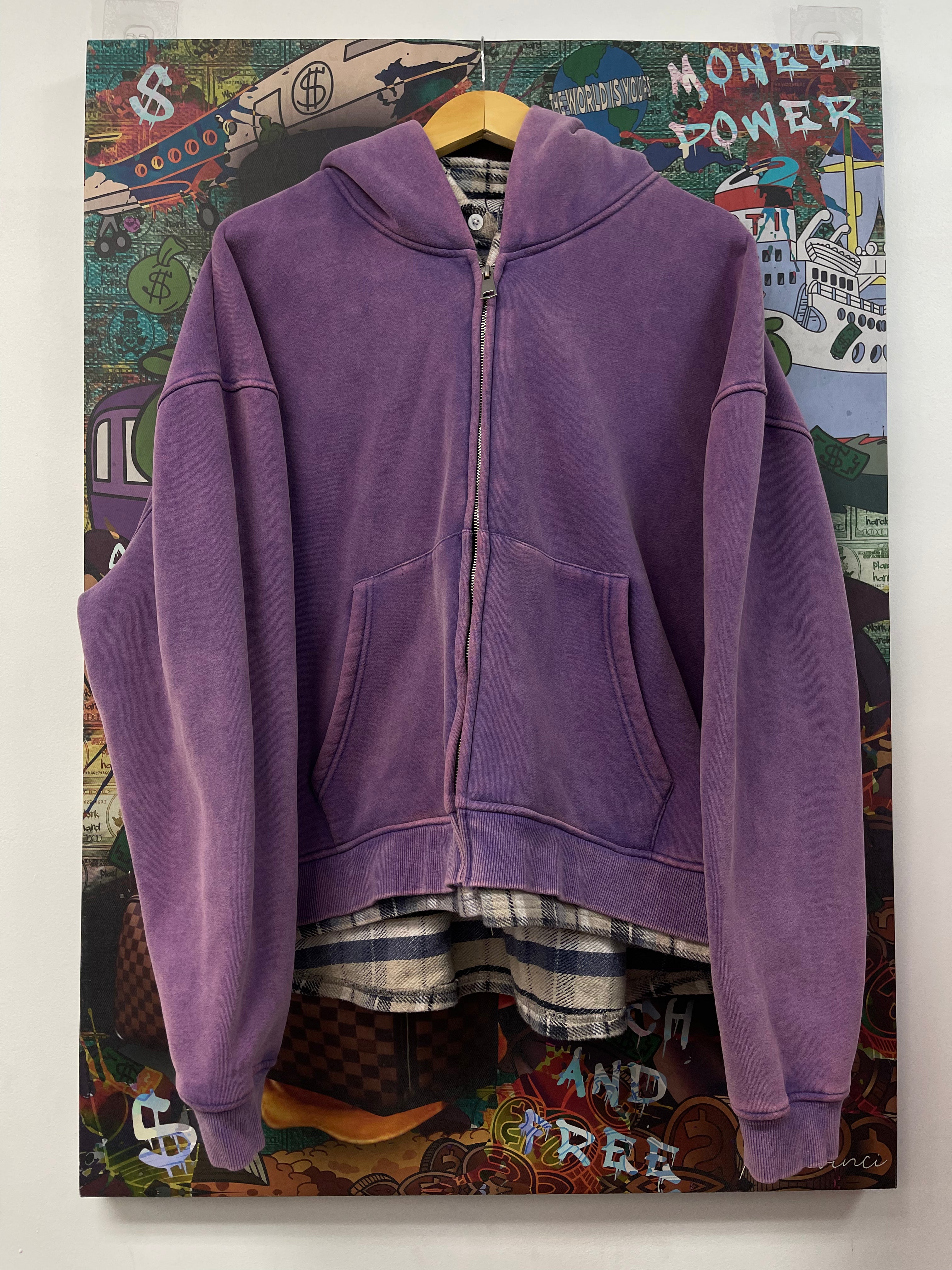 GV Purple Flannel Zip Up Hoodie