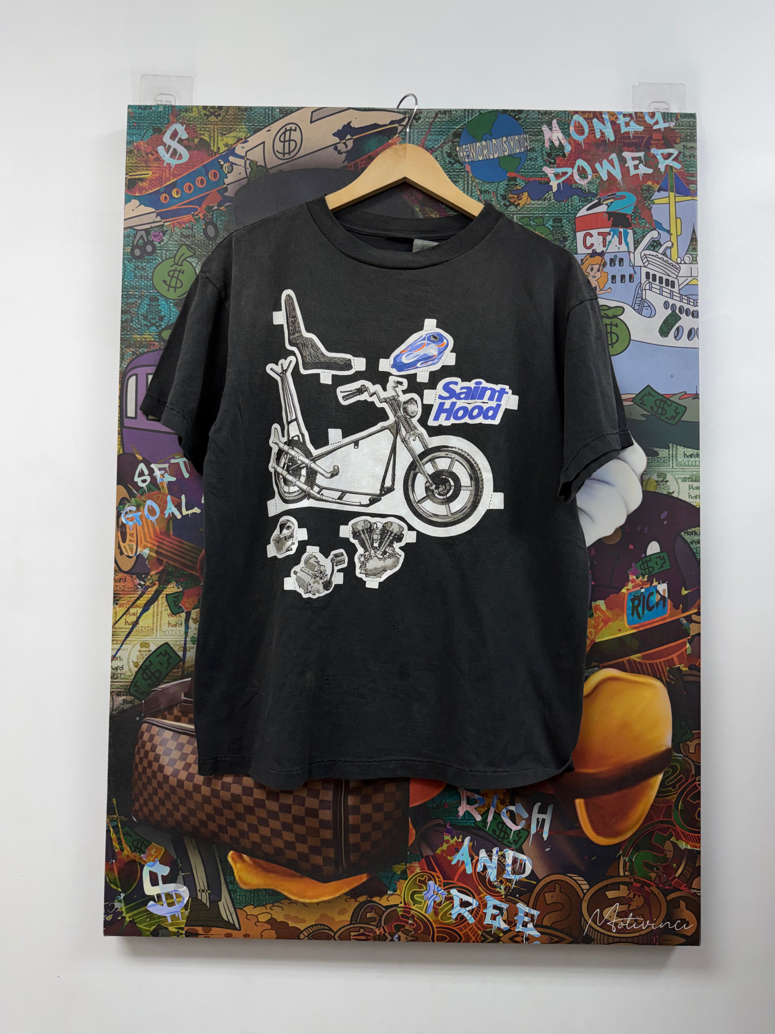Saint Michael Grey Bike Saint Hood Tee