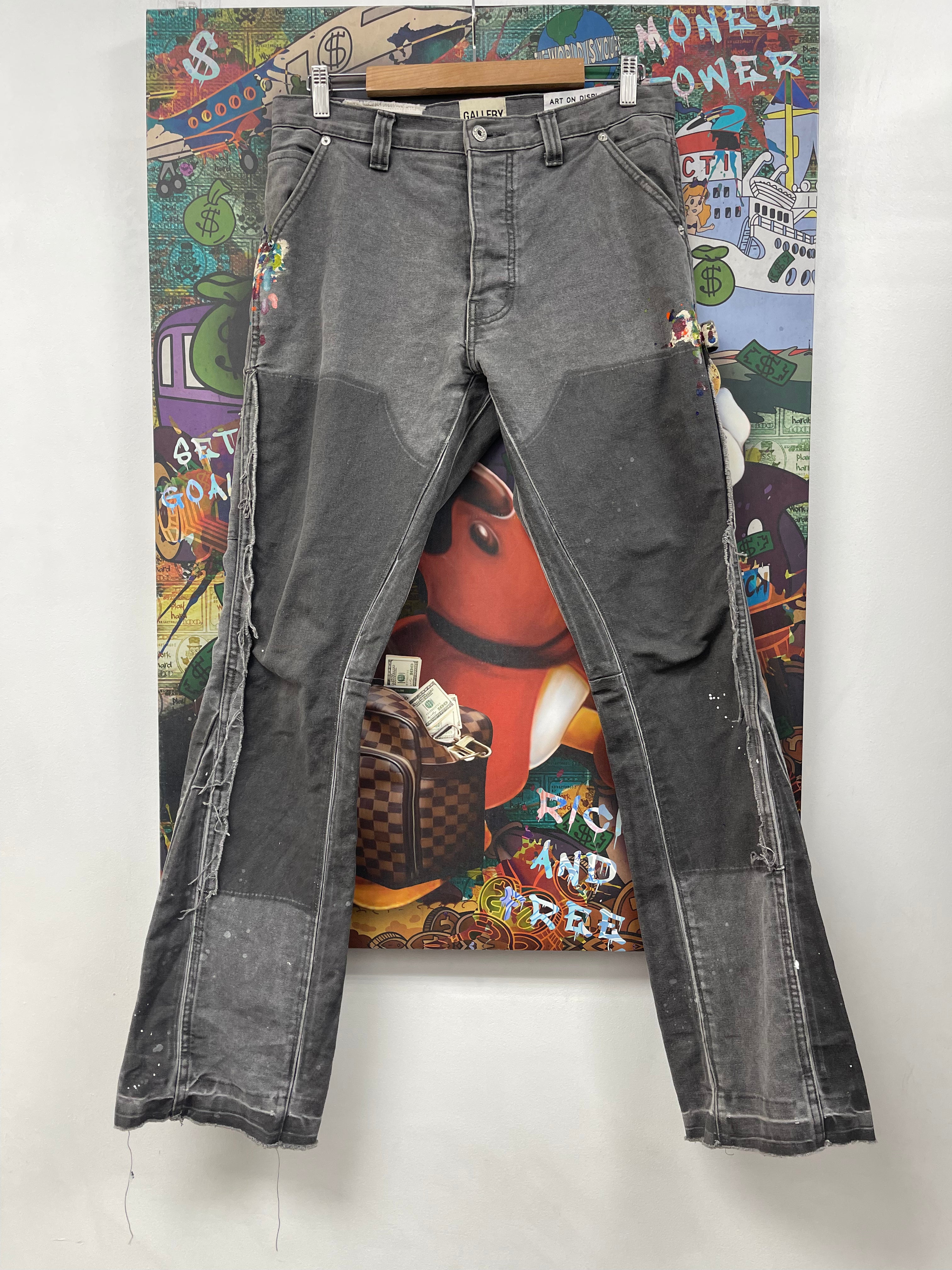 Gallery Dept Grey Splatter Flared Jeans