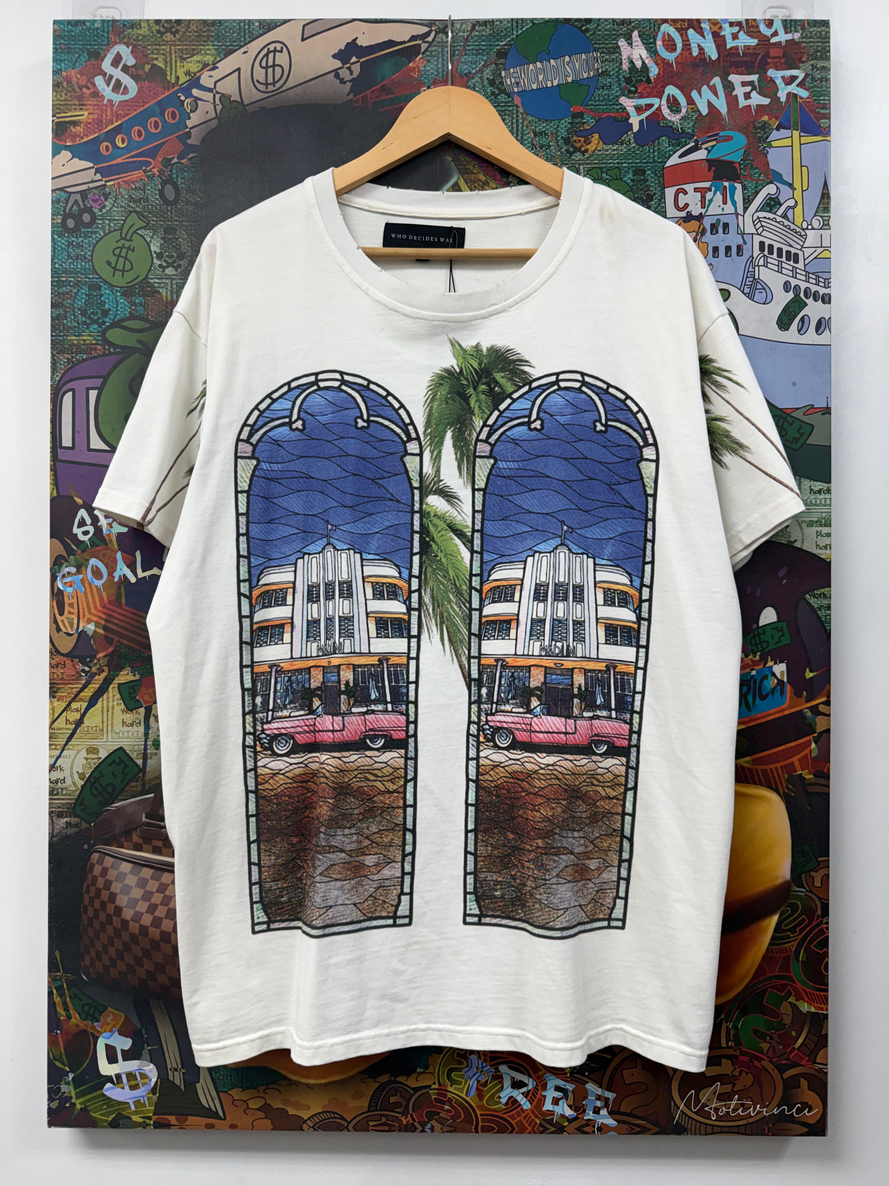 Who Decides War White Stained Glass Patron Tee