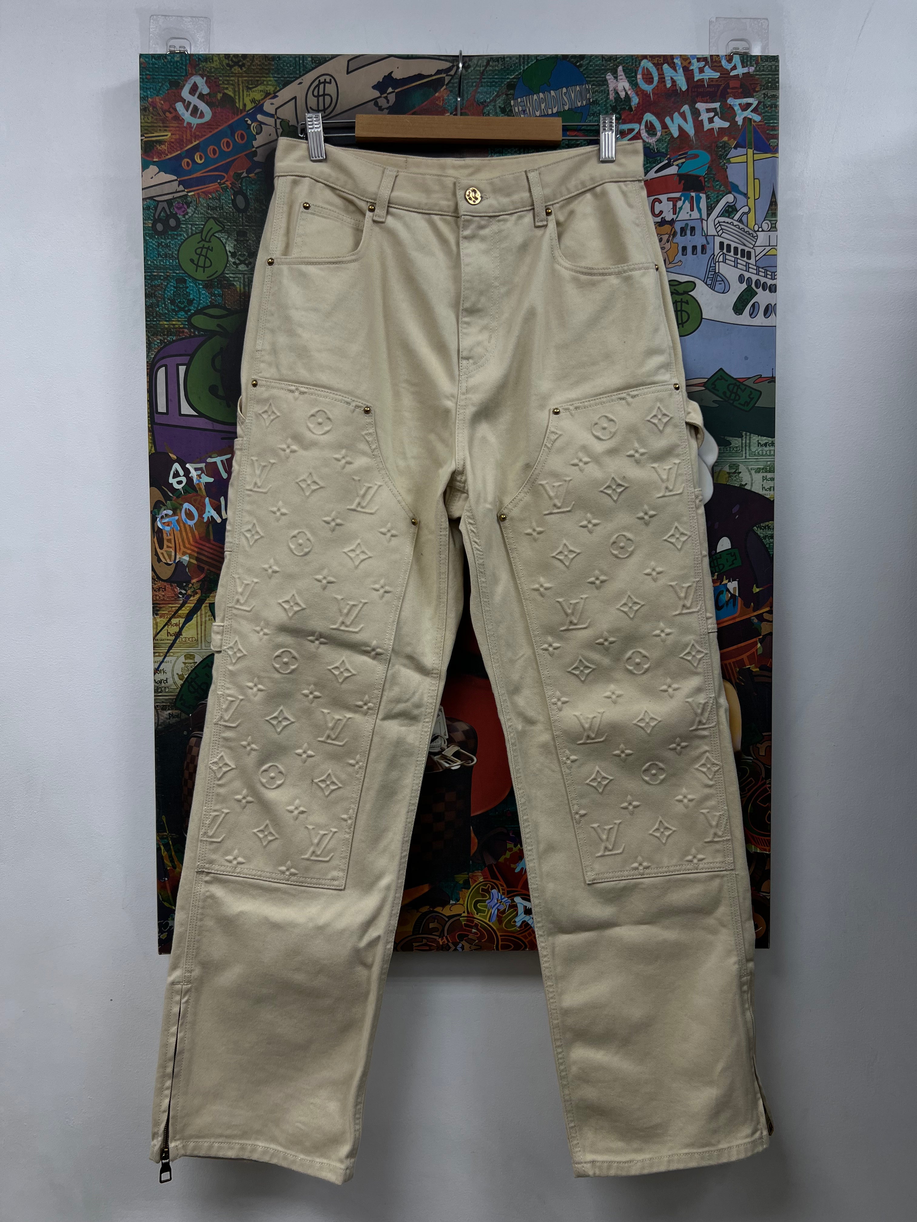 Louis Vuitton Beige Double Knee Carpenter Jeans