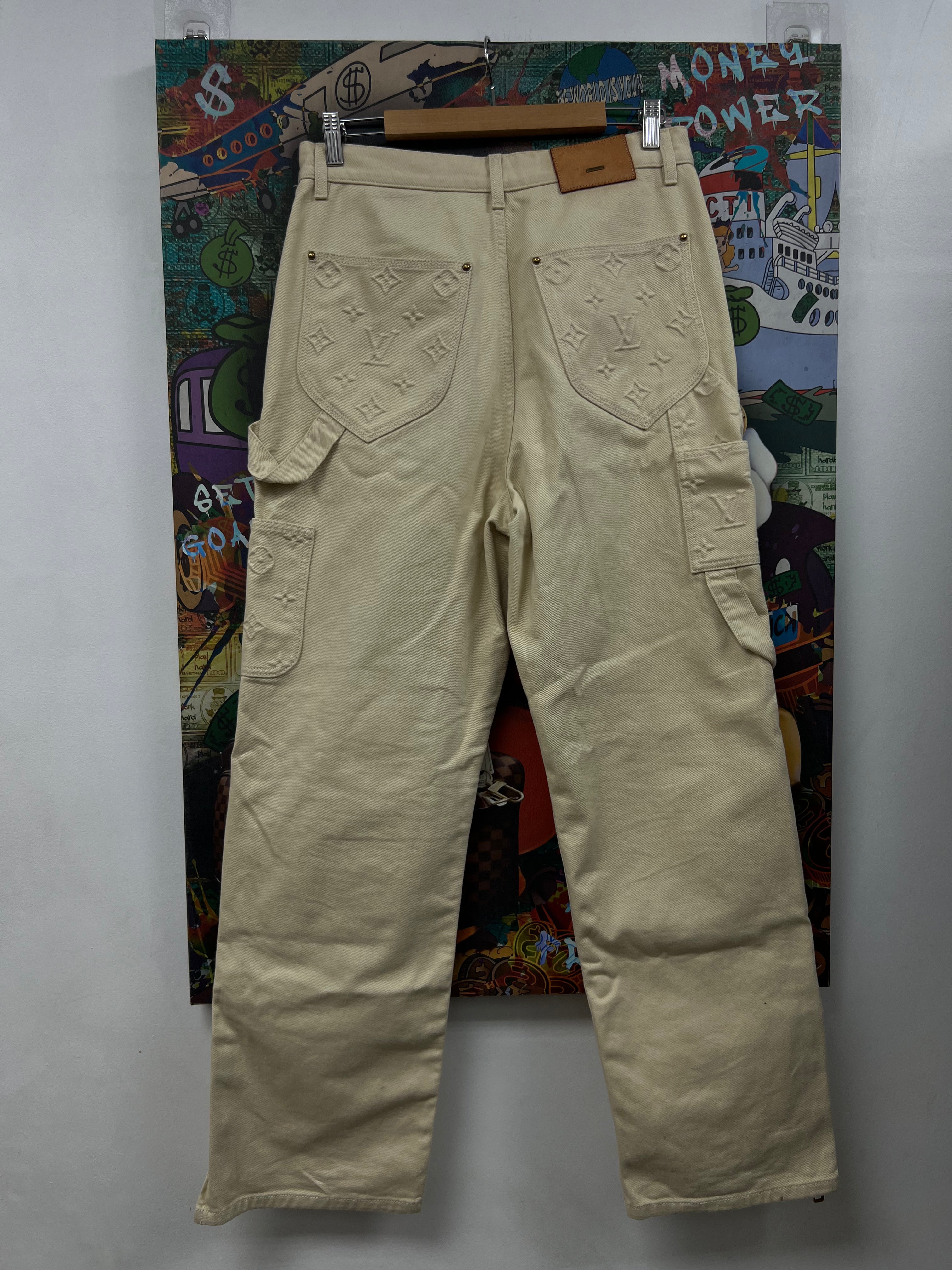 Louis Vuitton Beige Double Knee Carpenter Jeans