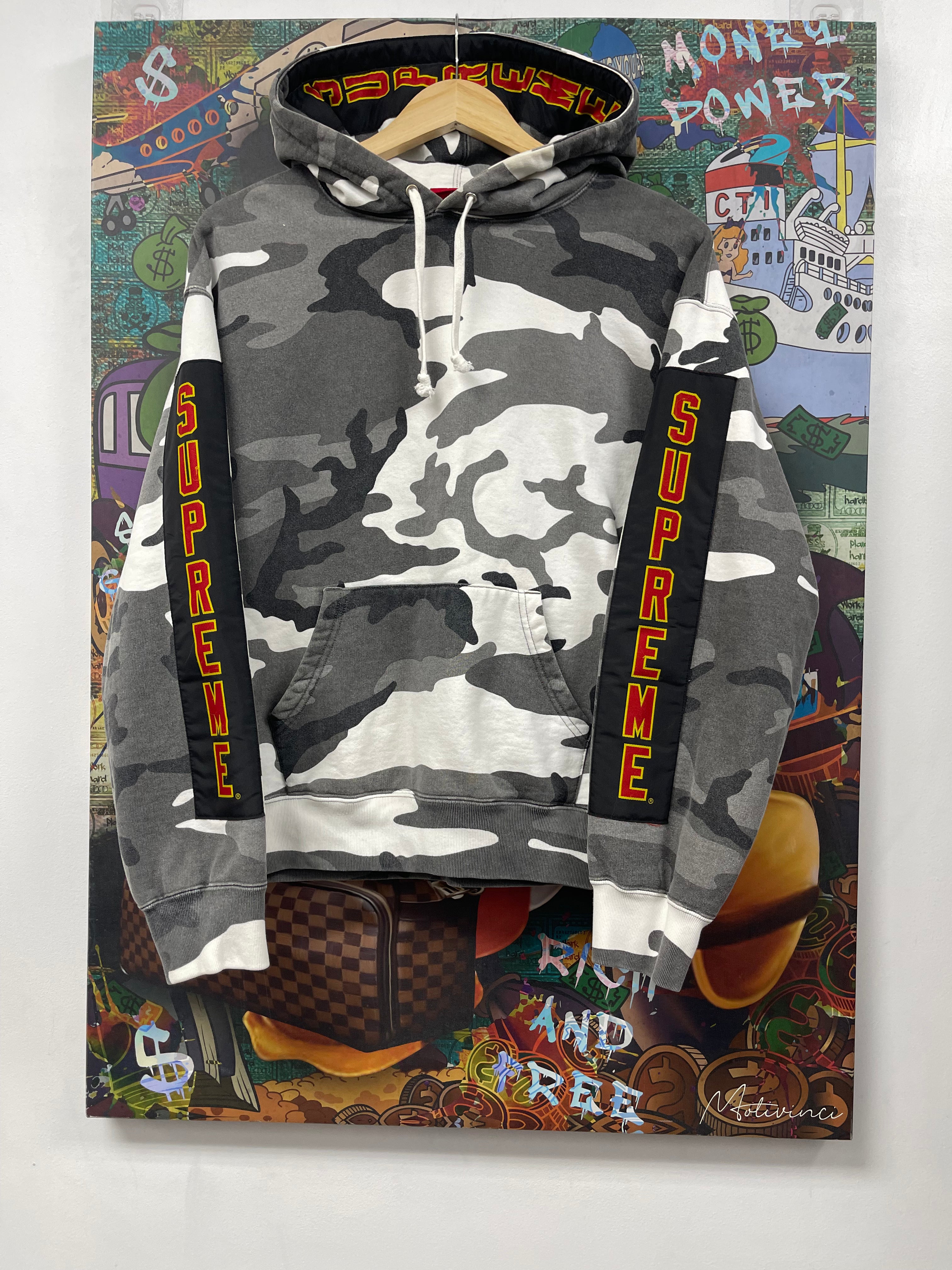 Supreme Camo Woven Logo Hoodie