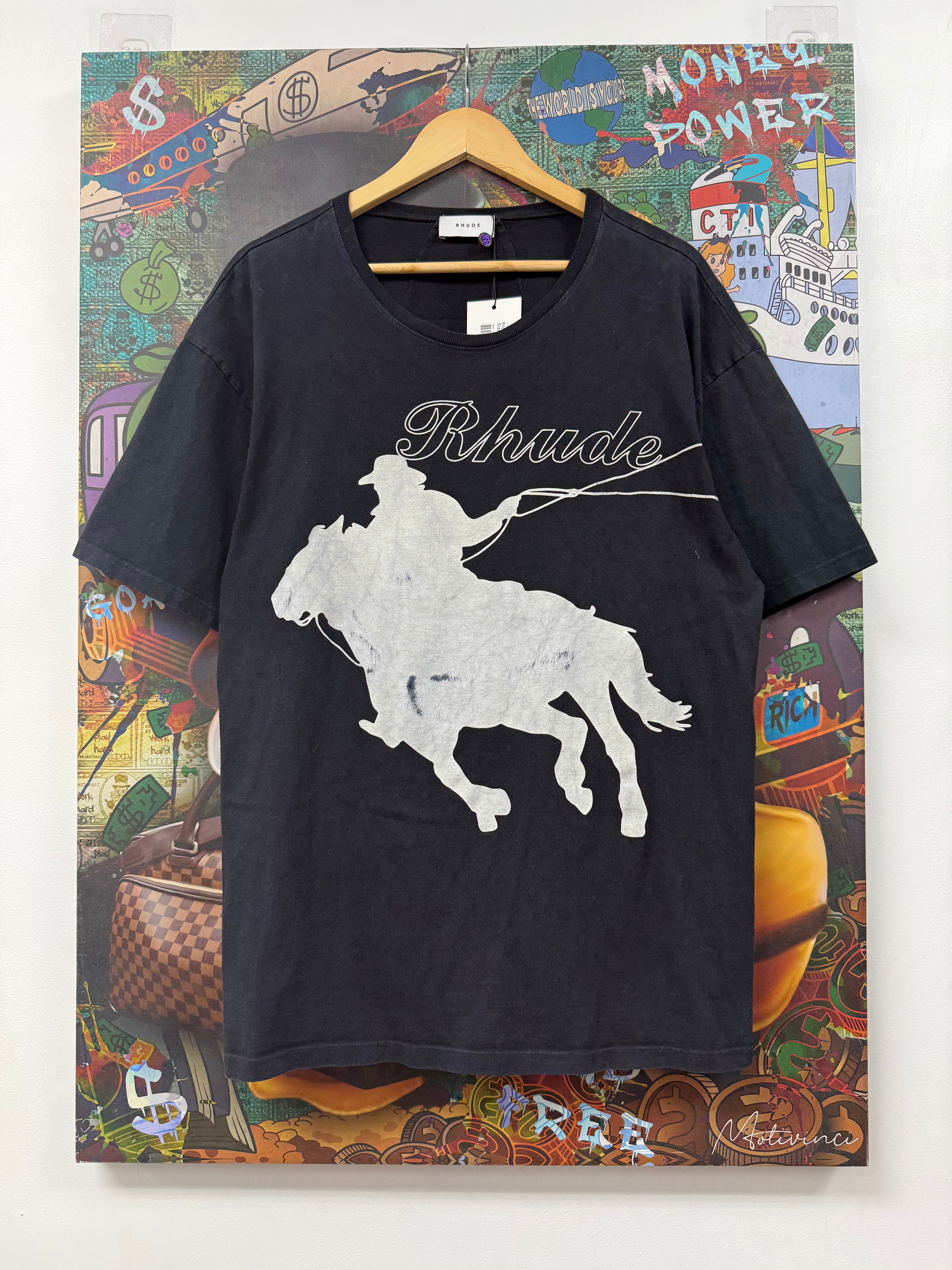 Rhude Black Horse Rider Tee