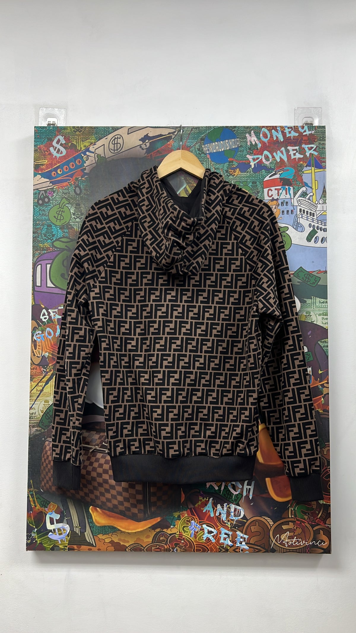 Fendi Black Brown All Over Hoodie