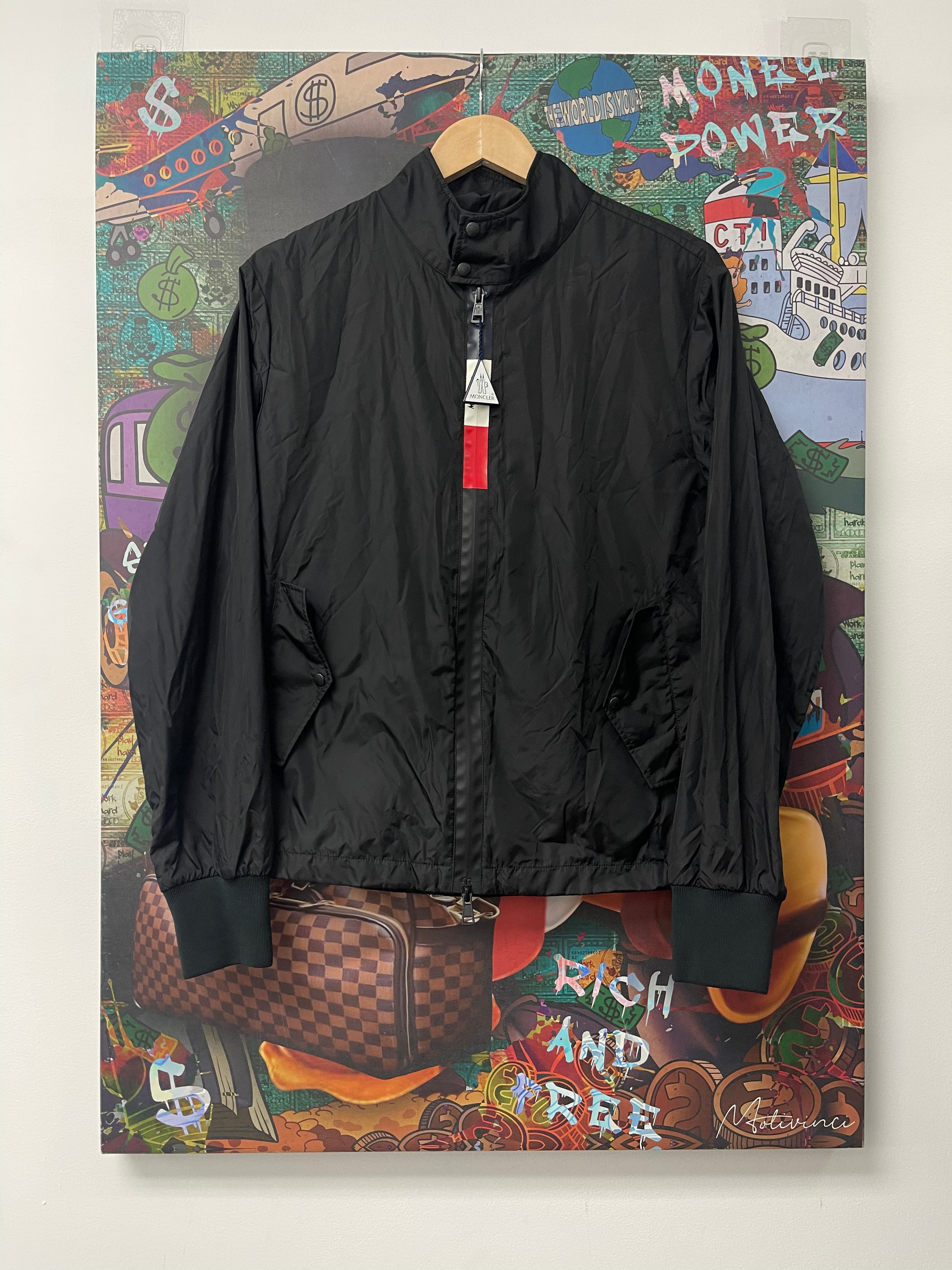 Moncler Black Wind Breaker  Used