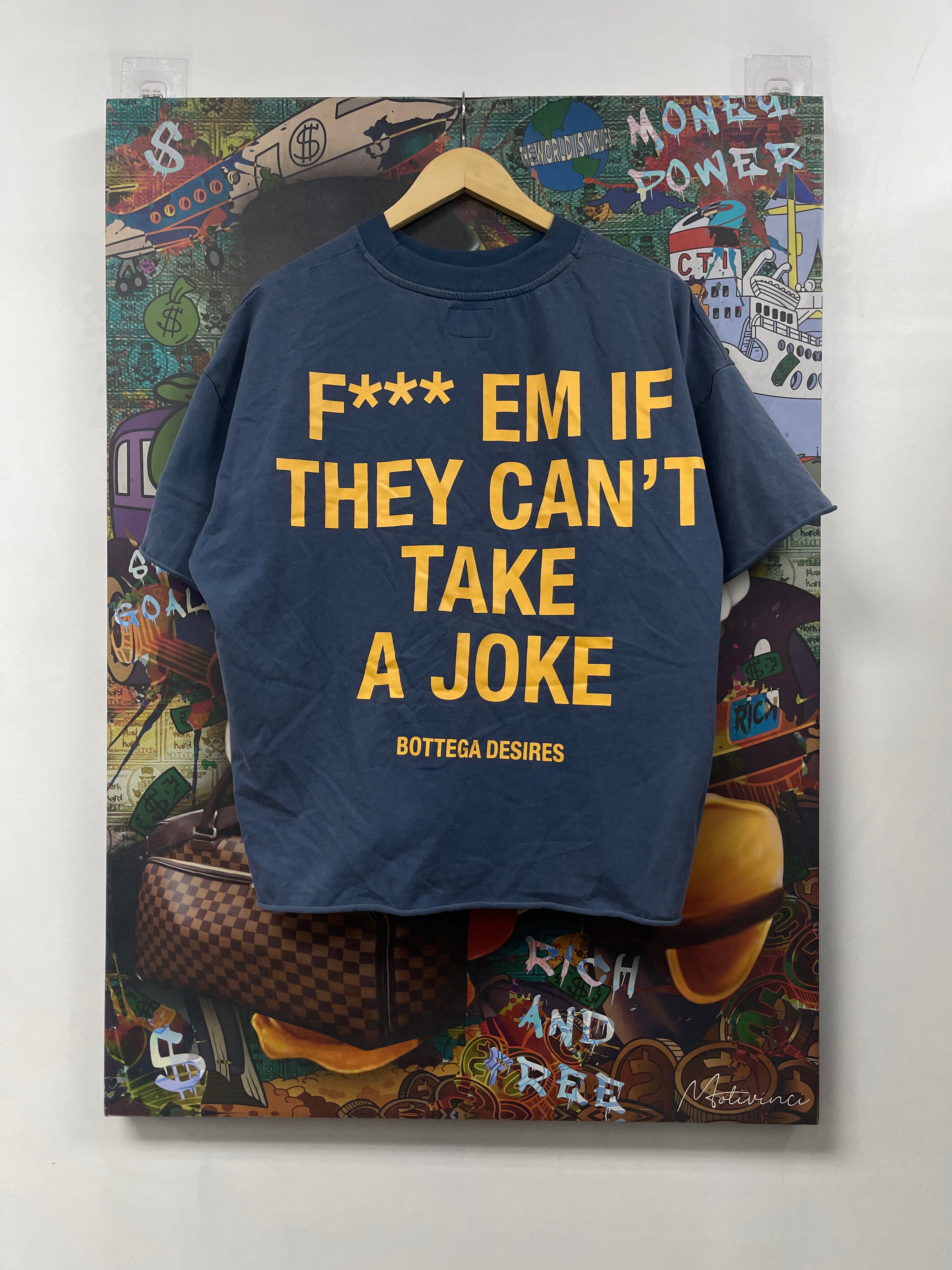Bottega Desires Navy Yellow F*ck Em Tee