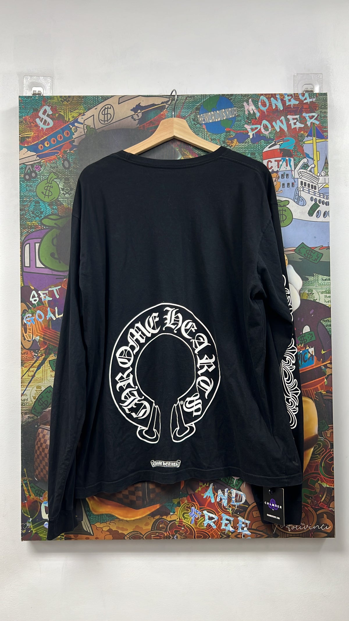 Chrome Hearts Black Floral Horseshoe Long Sleeve