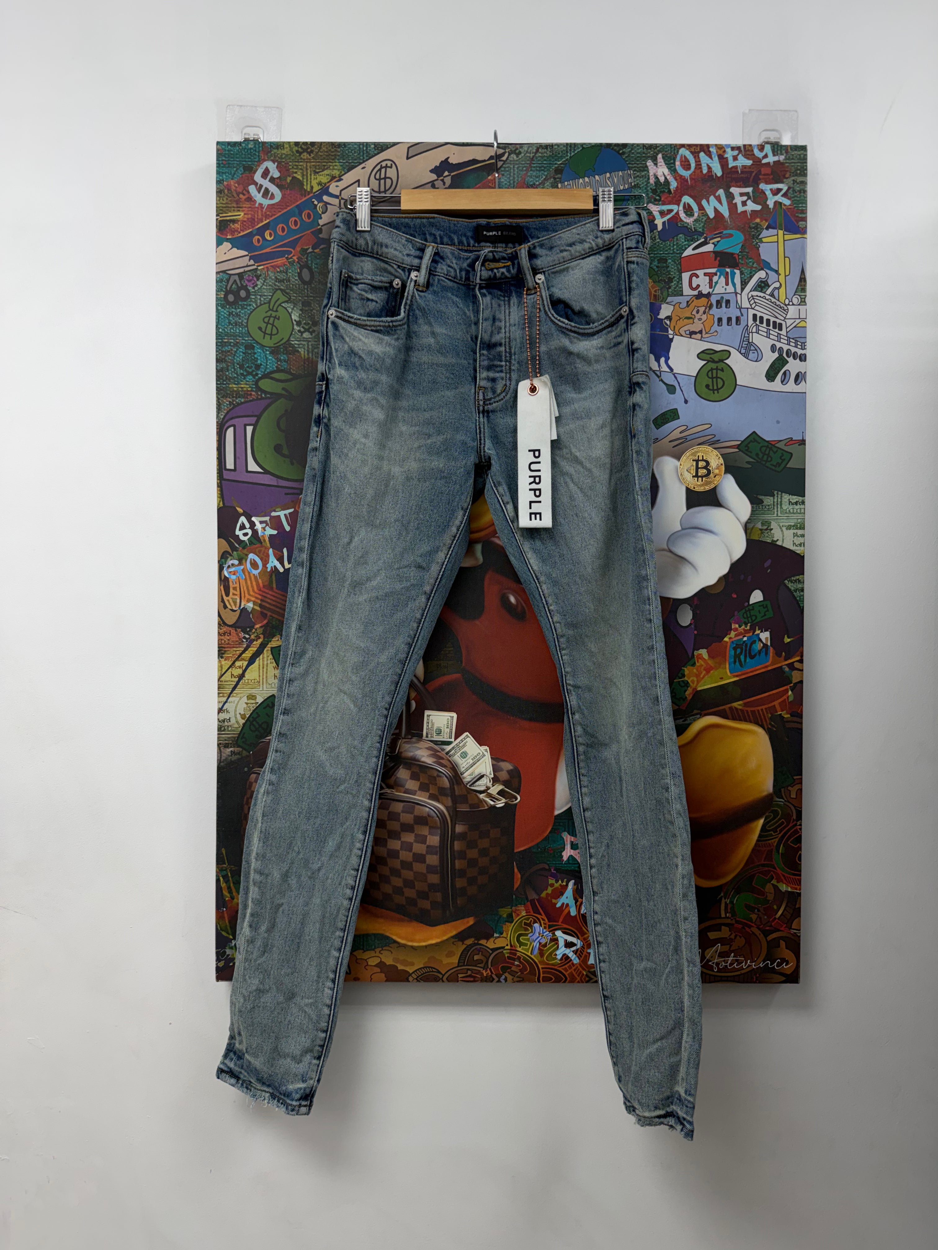 Purple Brand Light Wash Plain Jeans
