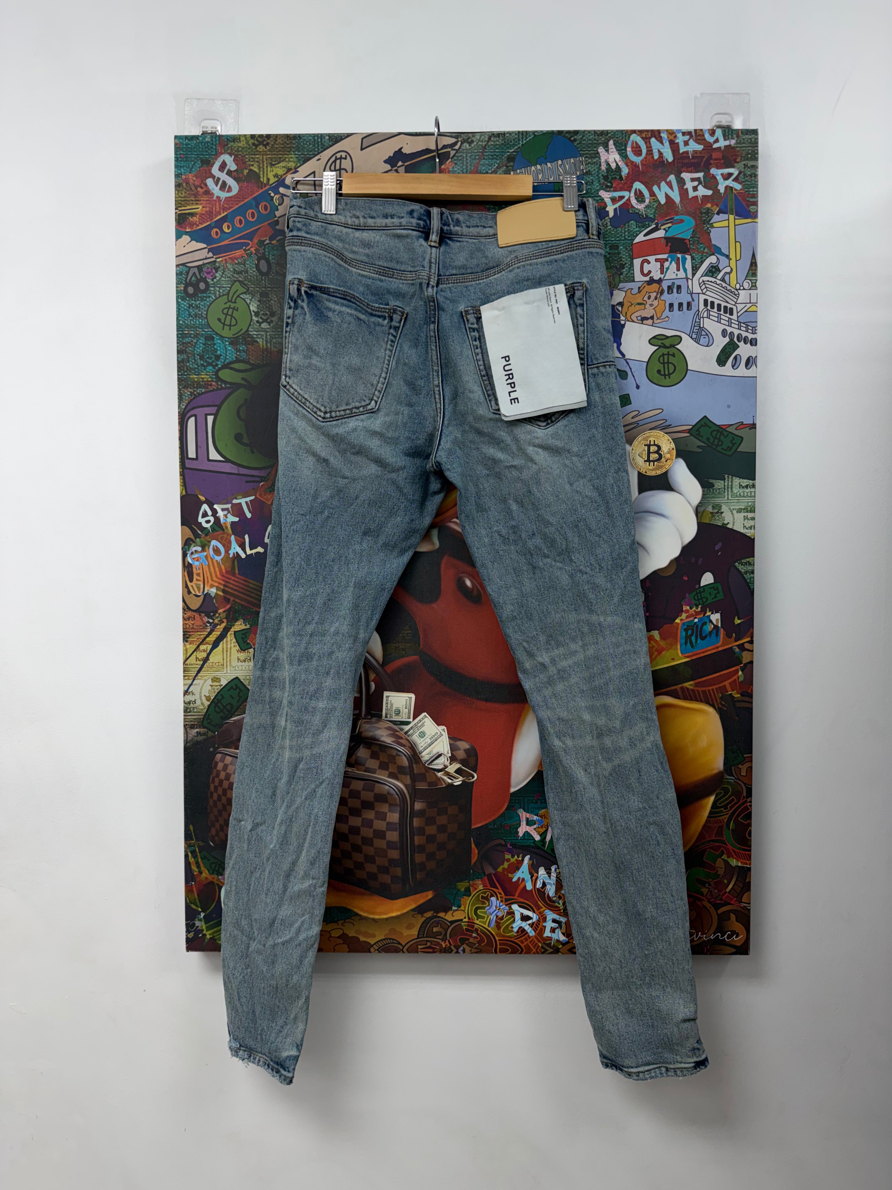 Purple Brand Light Wash Plain Jeans