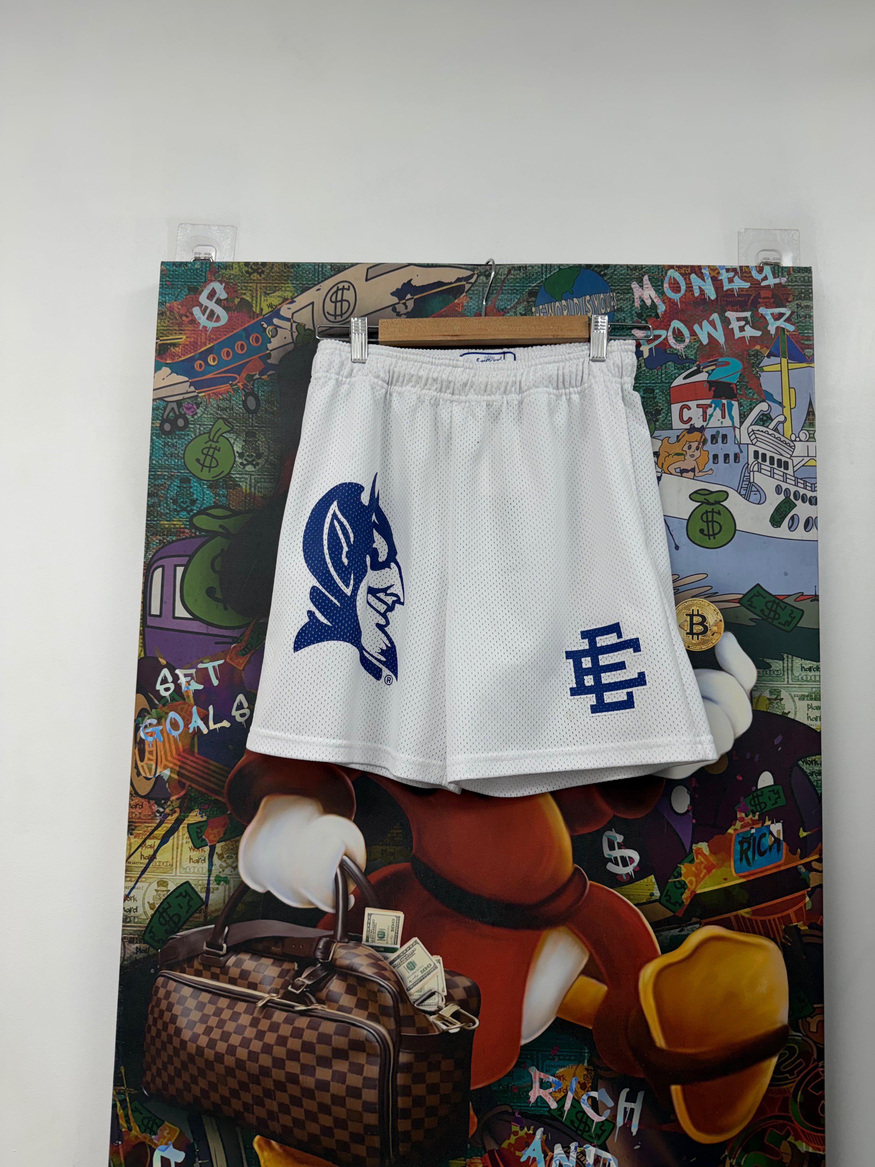 Eric Emanuel White Duke Blue Devils Shorts