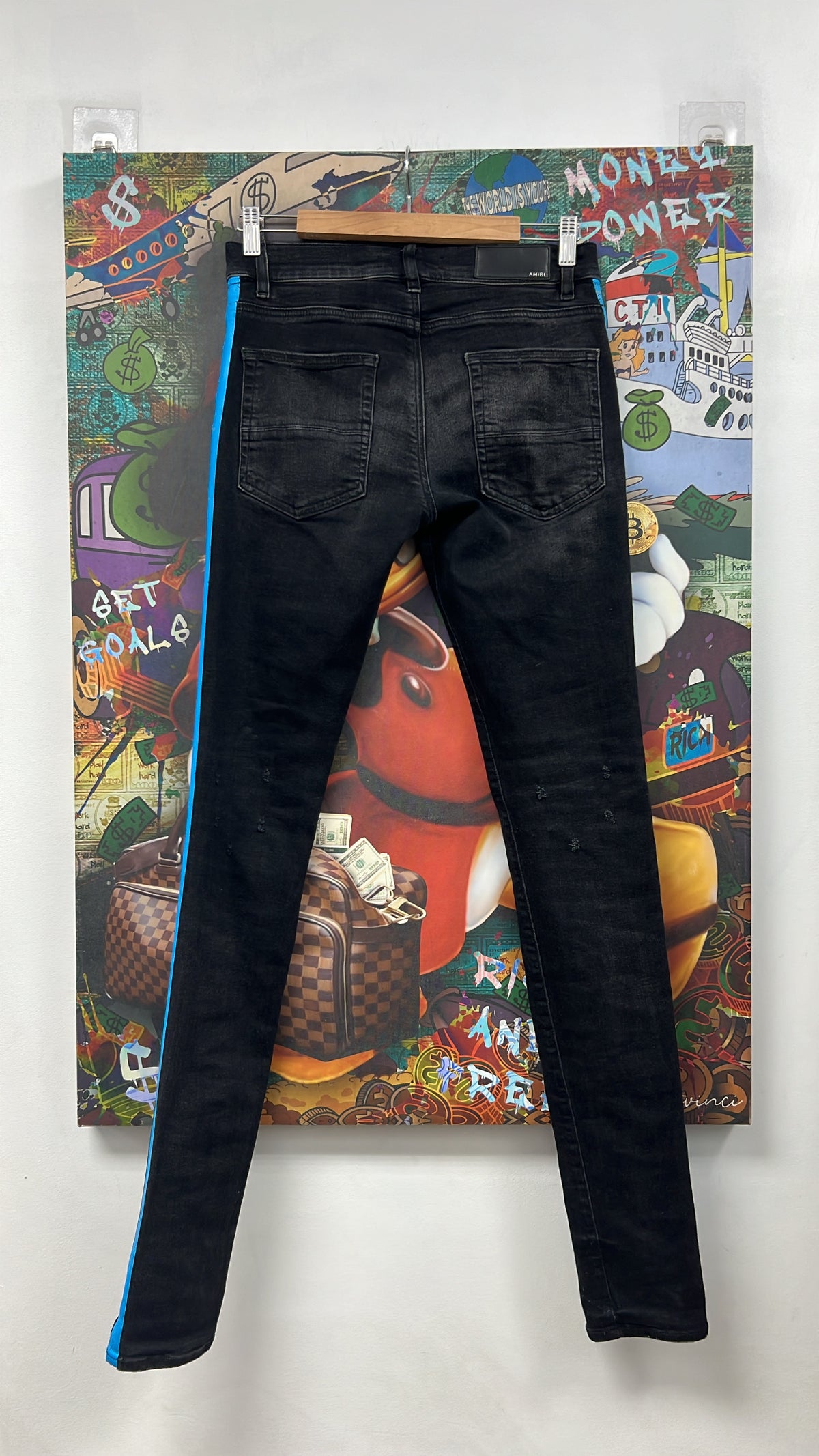 Amiri Black Blue Stripe Jeans