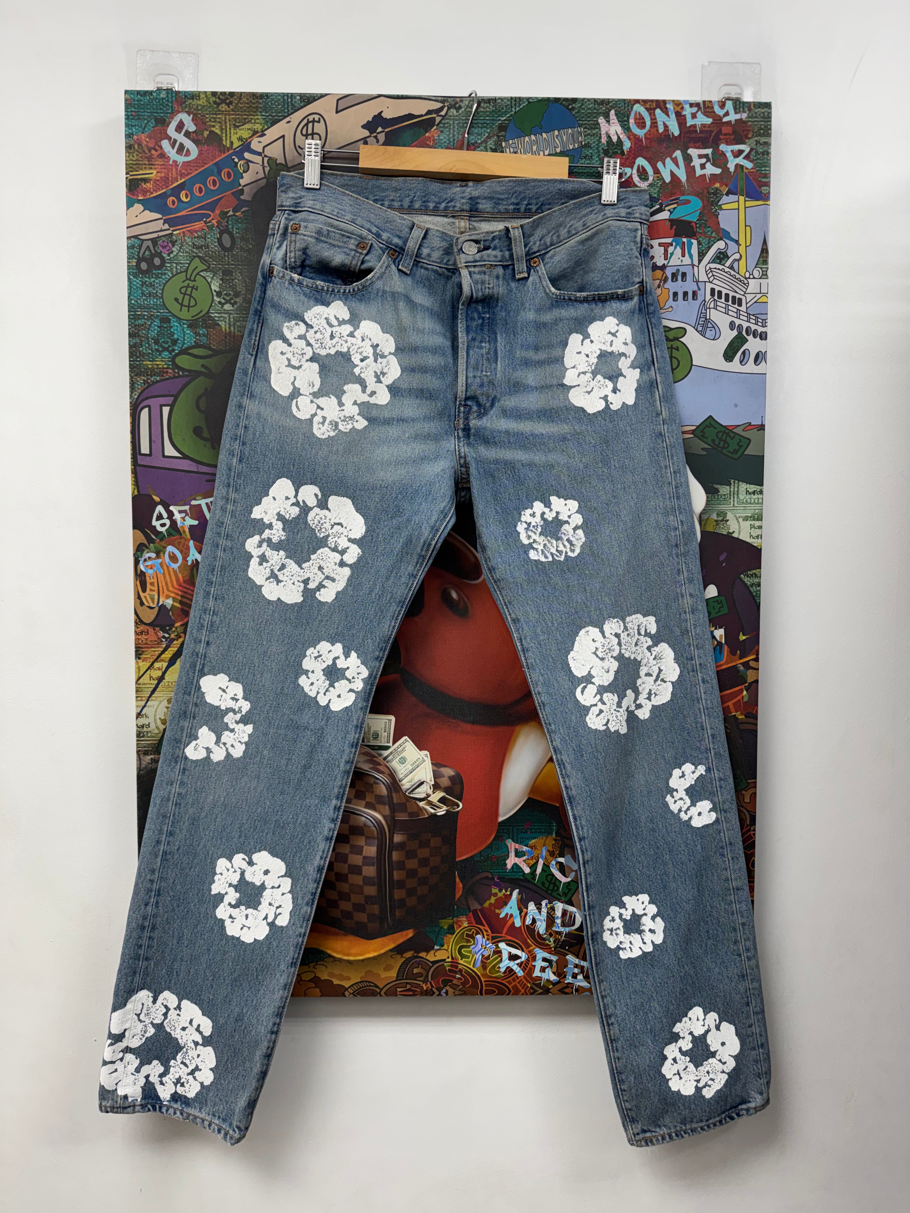 Denim Tears Light Wash Cotton Wreath Jeans