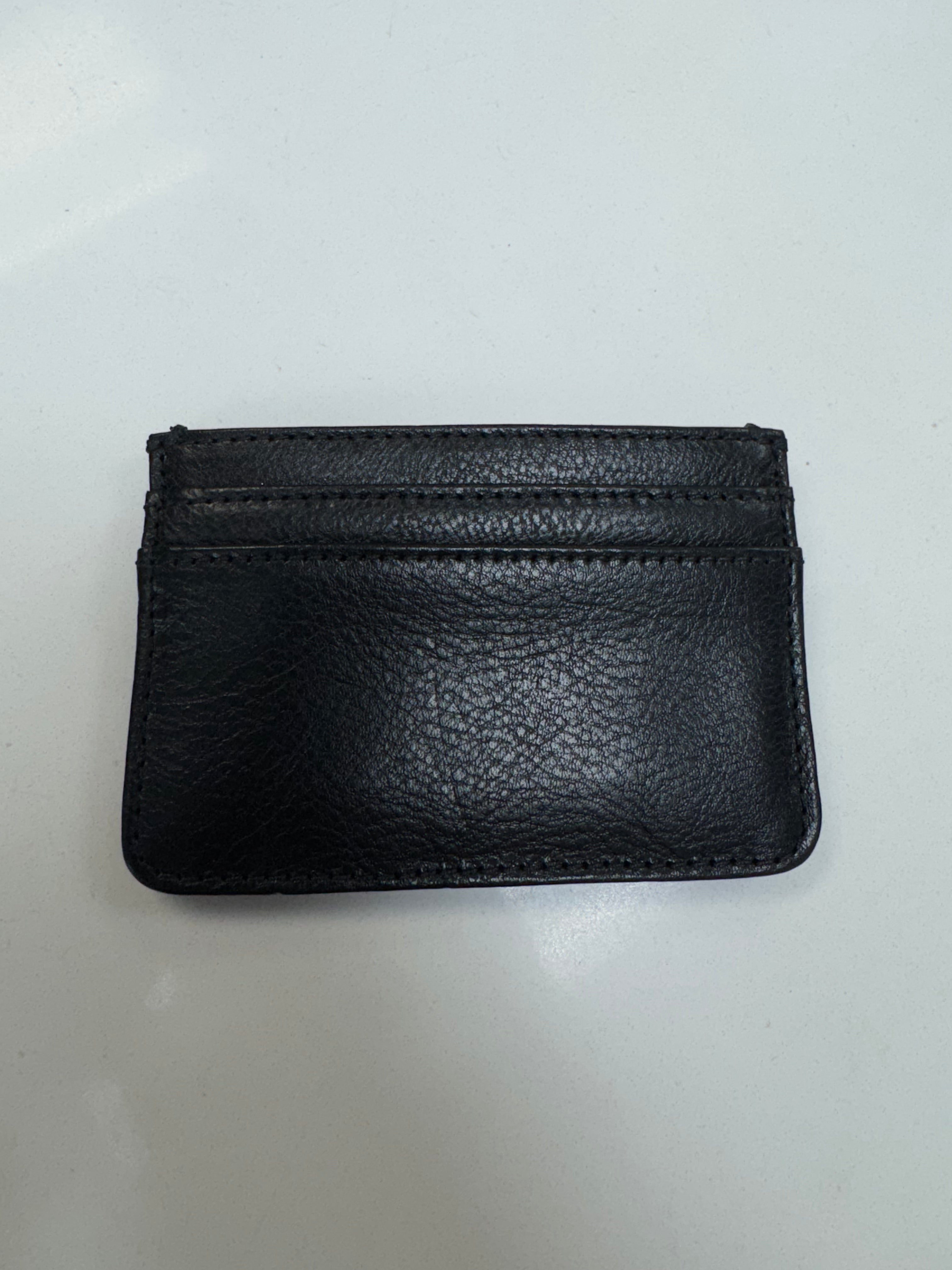 Chrome Hearts Black Leather Scroll Card Holder Wallet