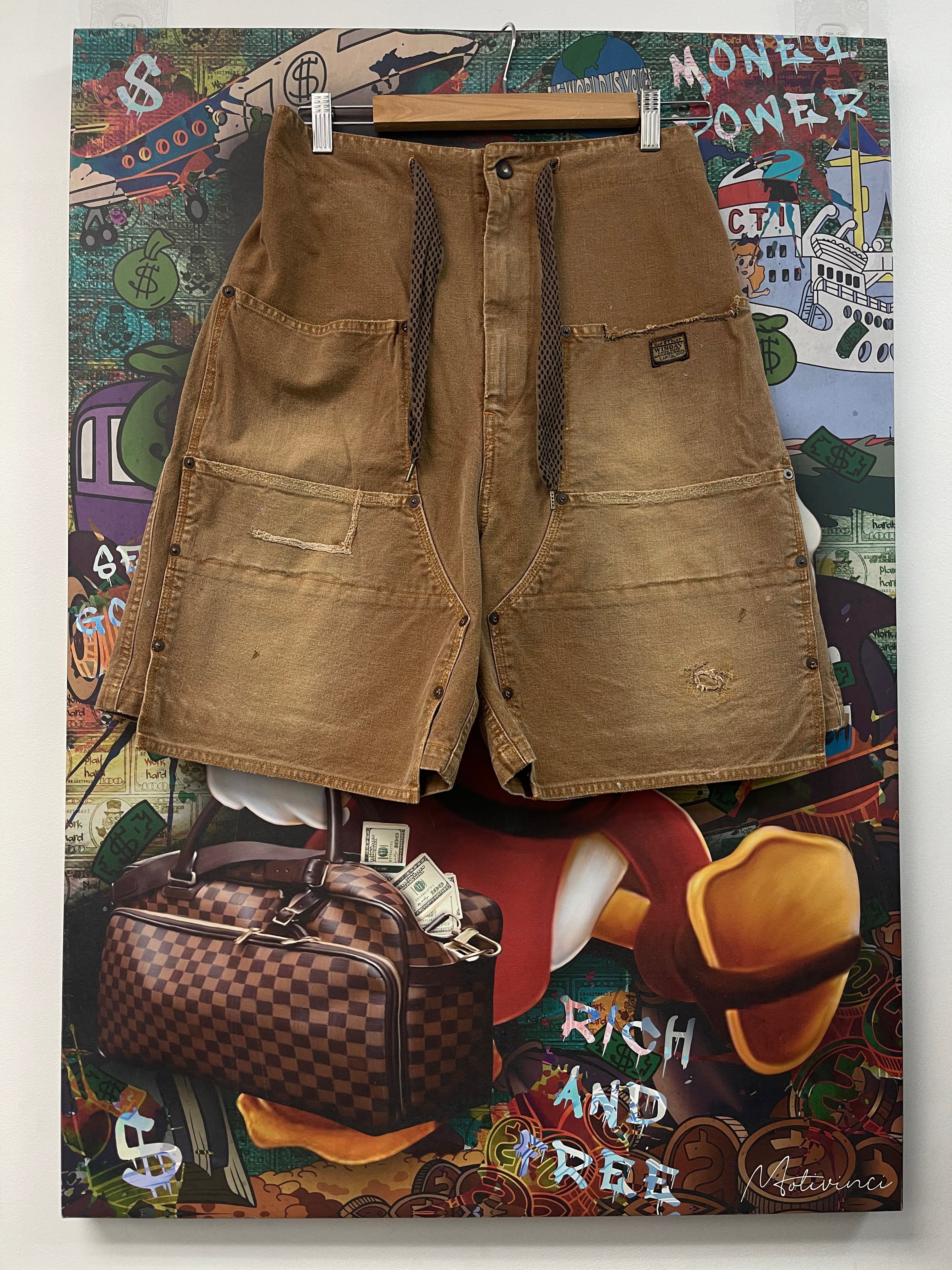 Kapital Tan Distressed Double Knee (4) Shorts