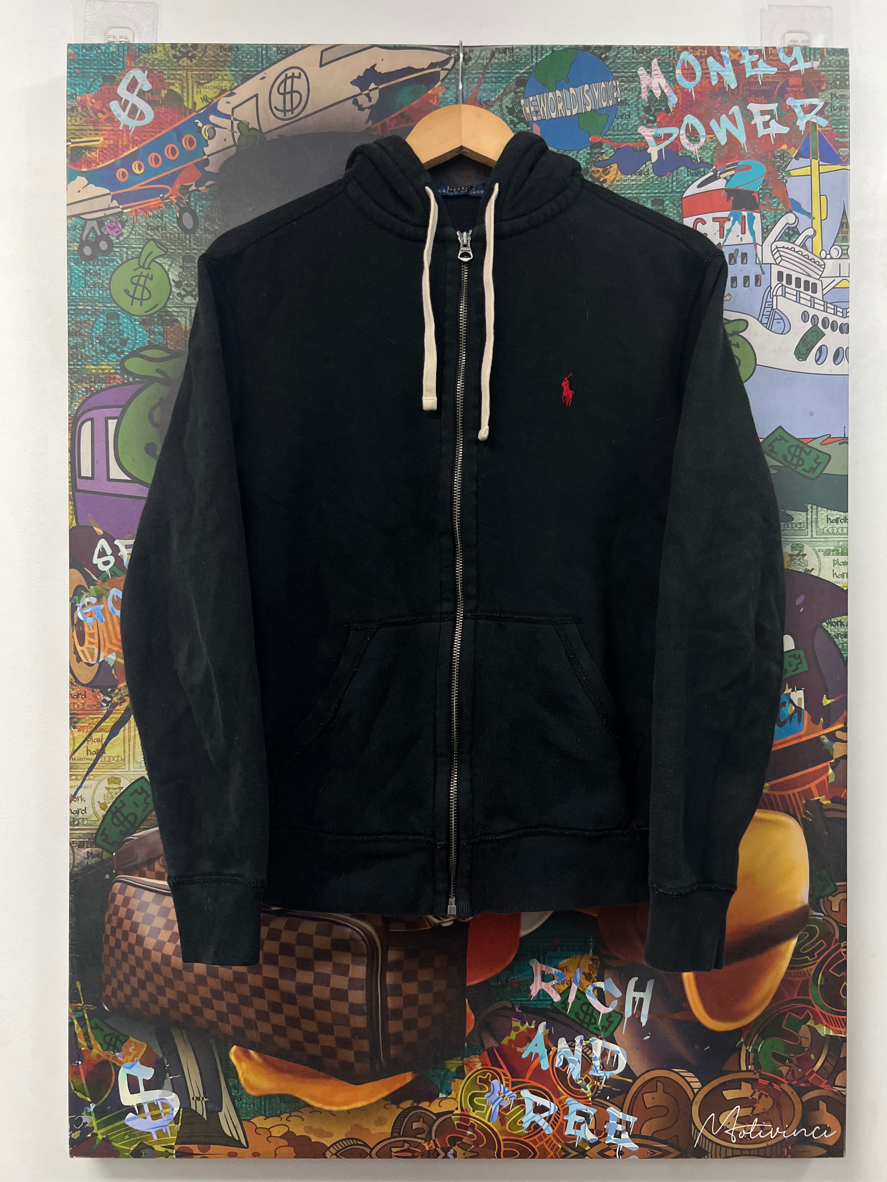 Polo Black Red Zip Up