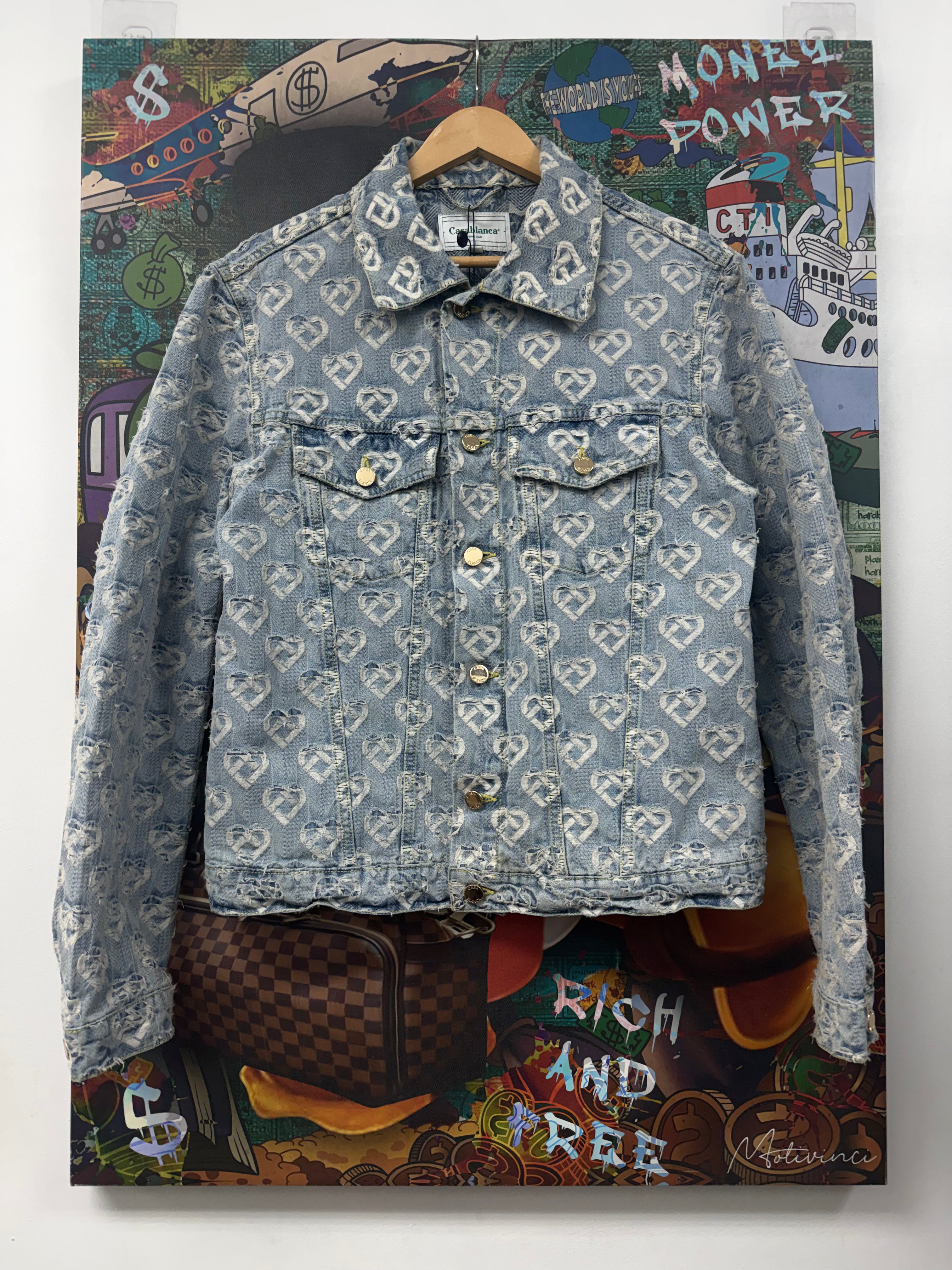 Casablanca Heart Monogram Denim Jacket
