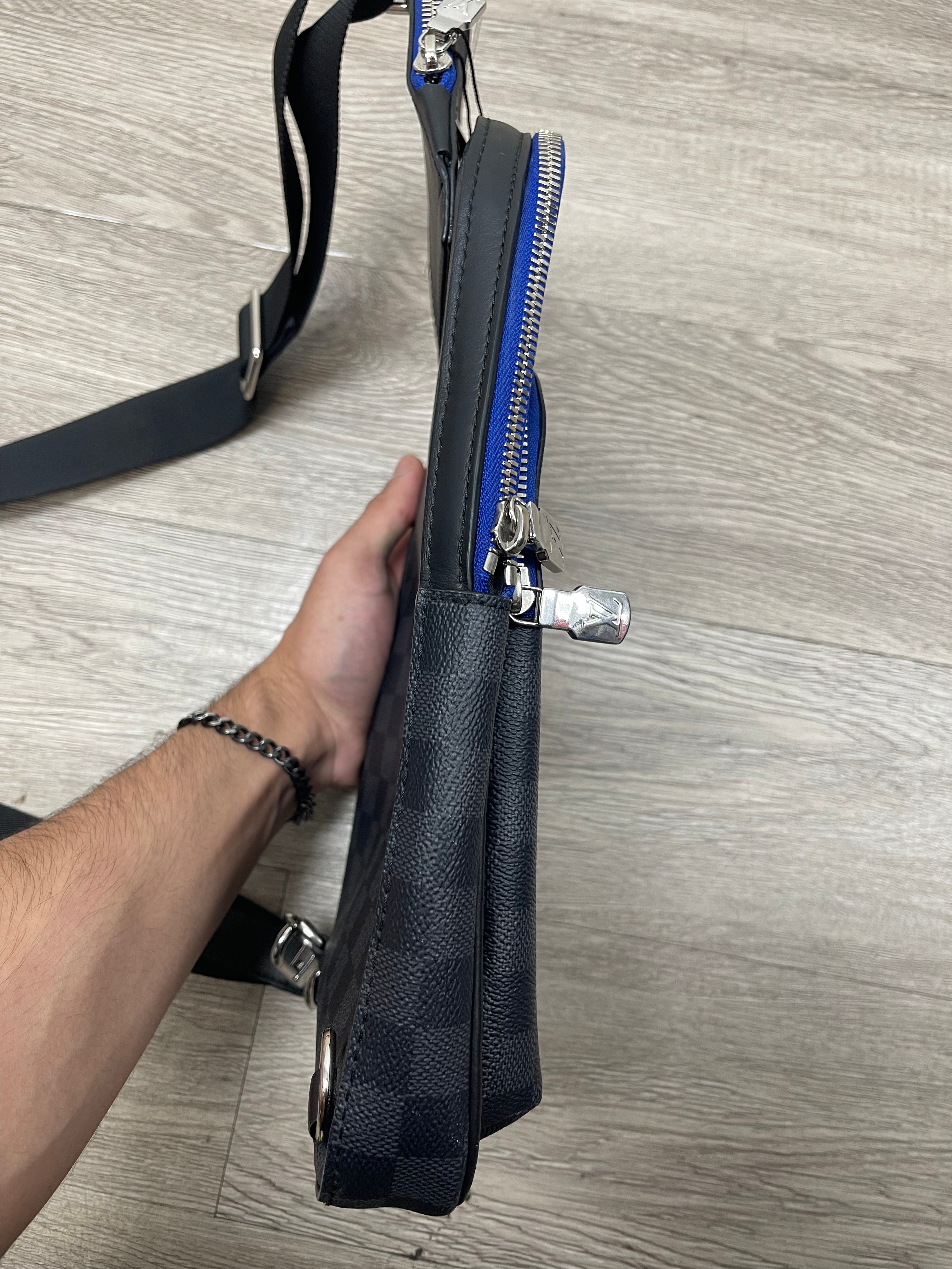 Louis Vuitton Black Blue Damier Sling Bag