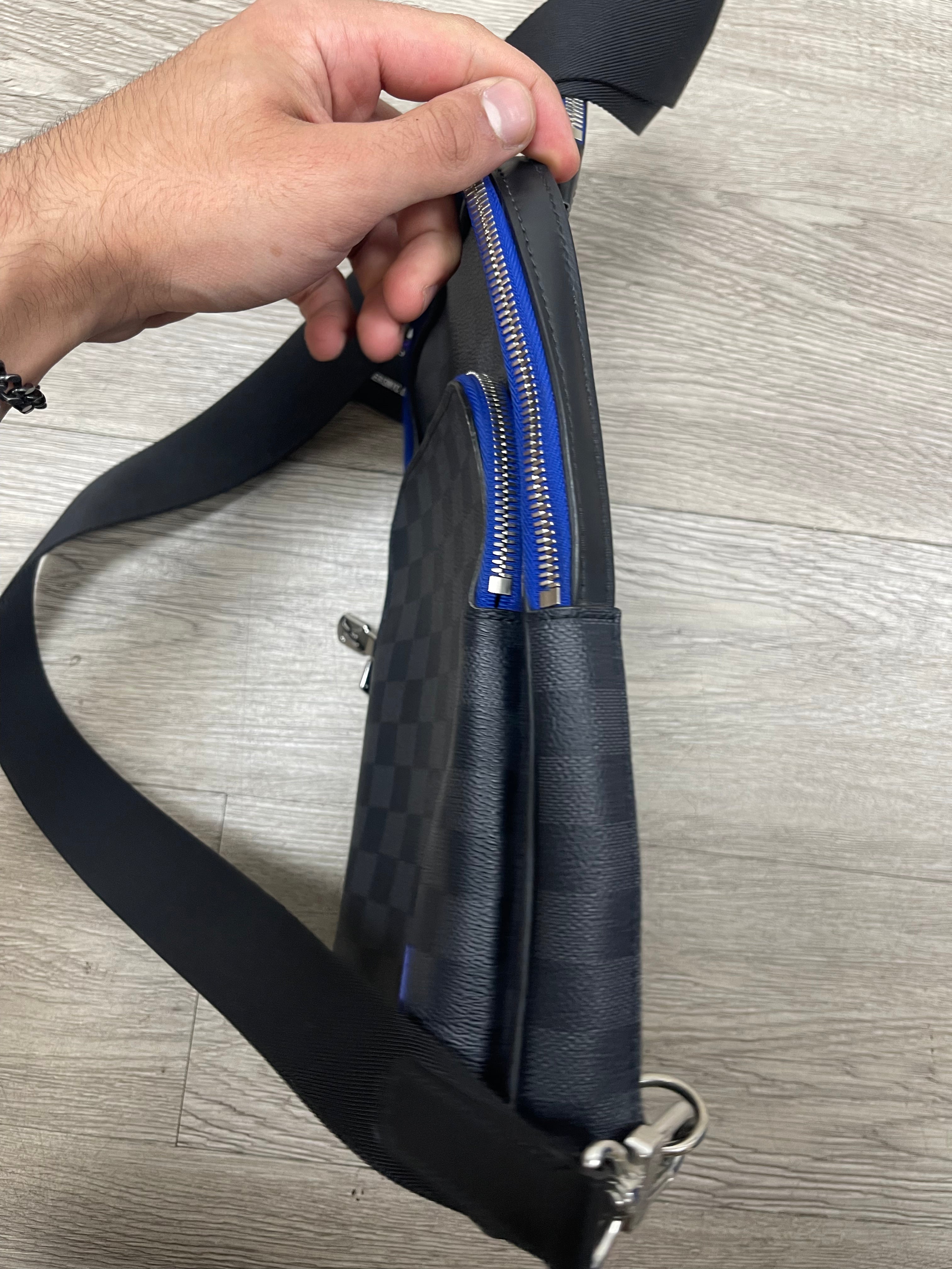 Louis Vuitton Black Blue Damier Sling Bag