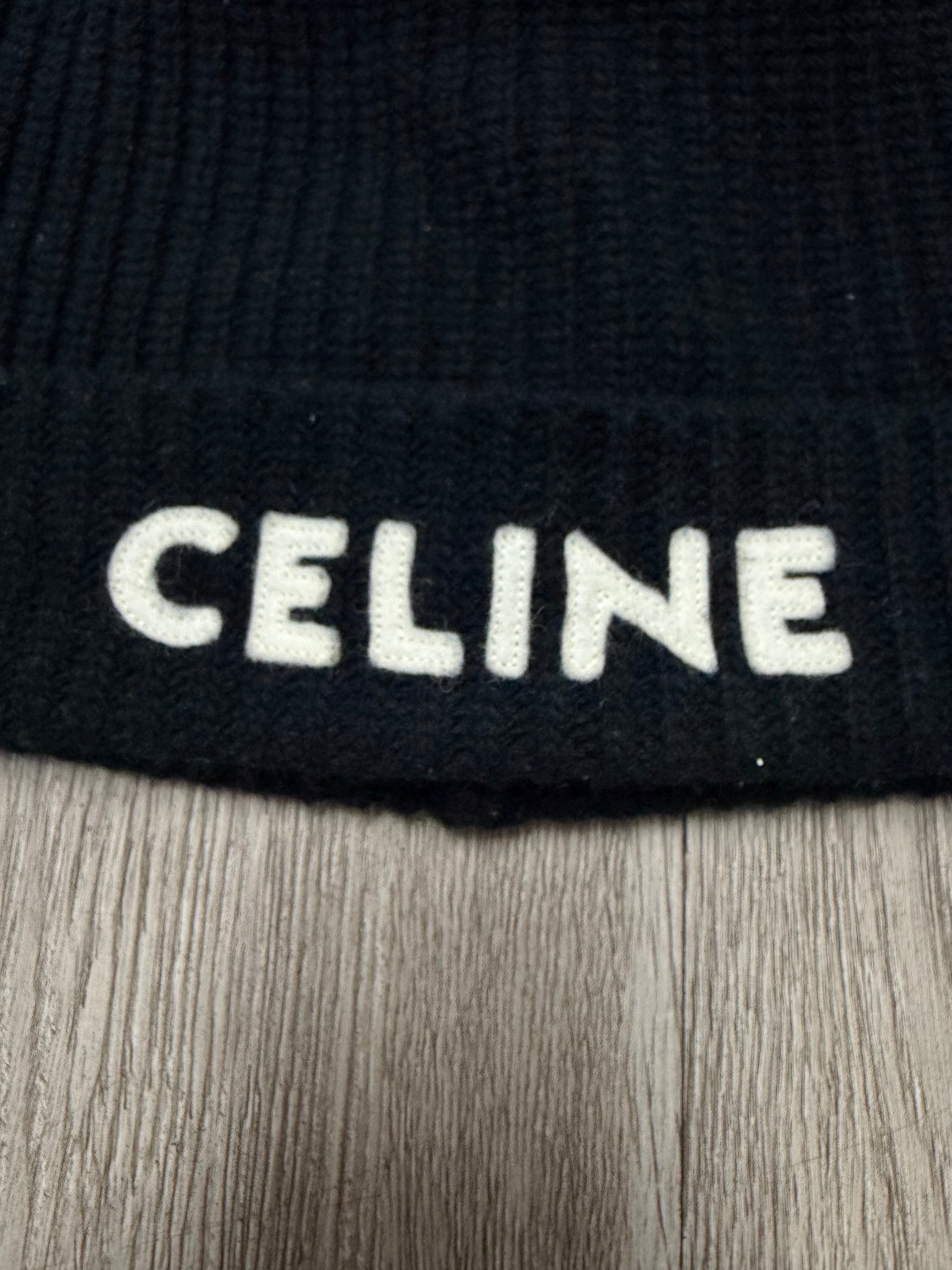 Celine Black Spellout Beanie
