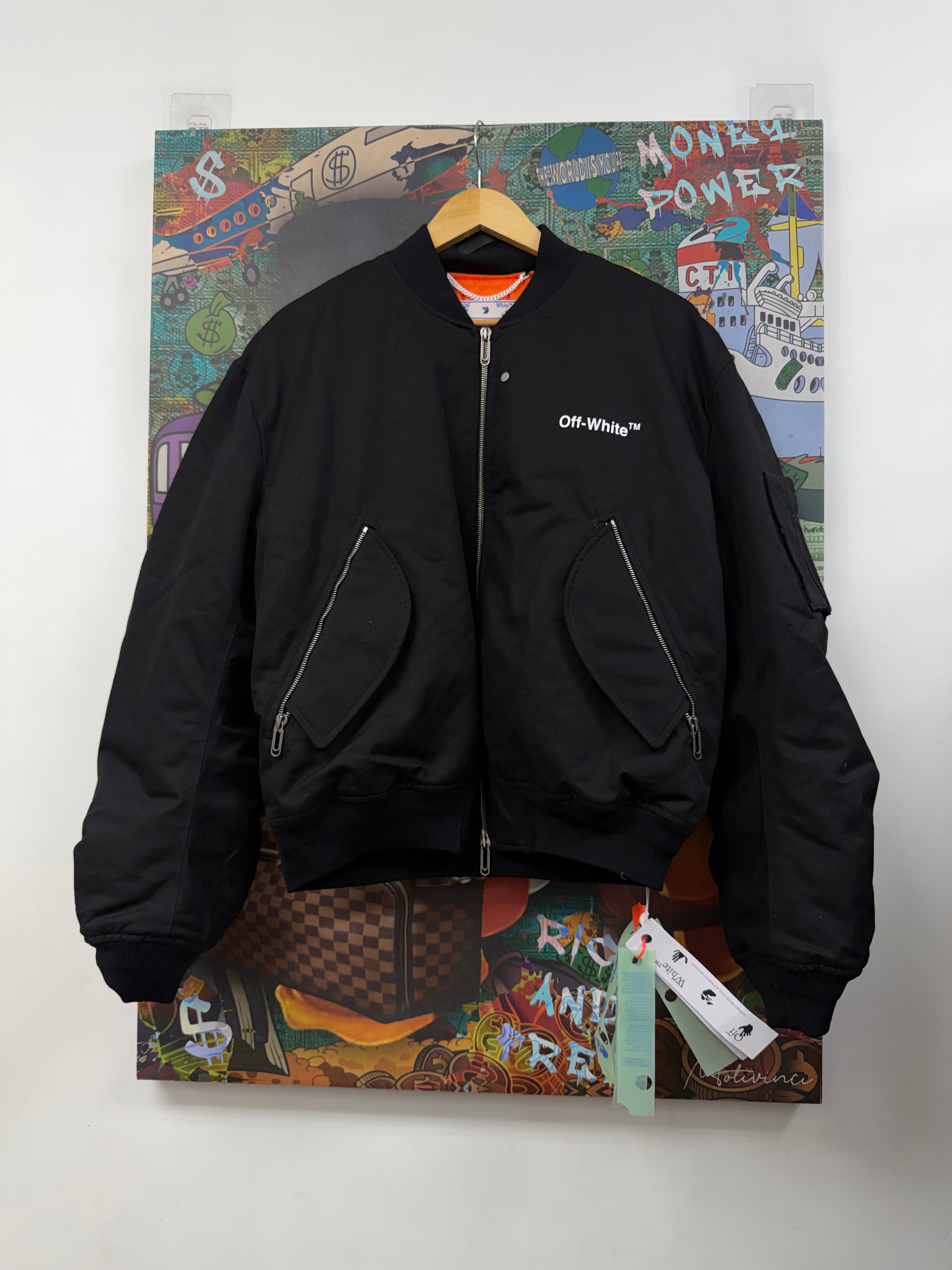 Off-White Black White Classic Bomber Jacket