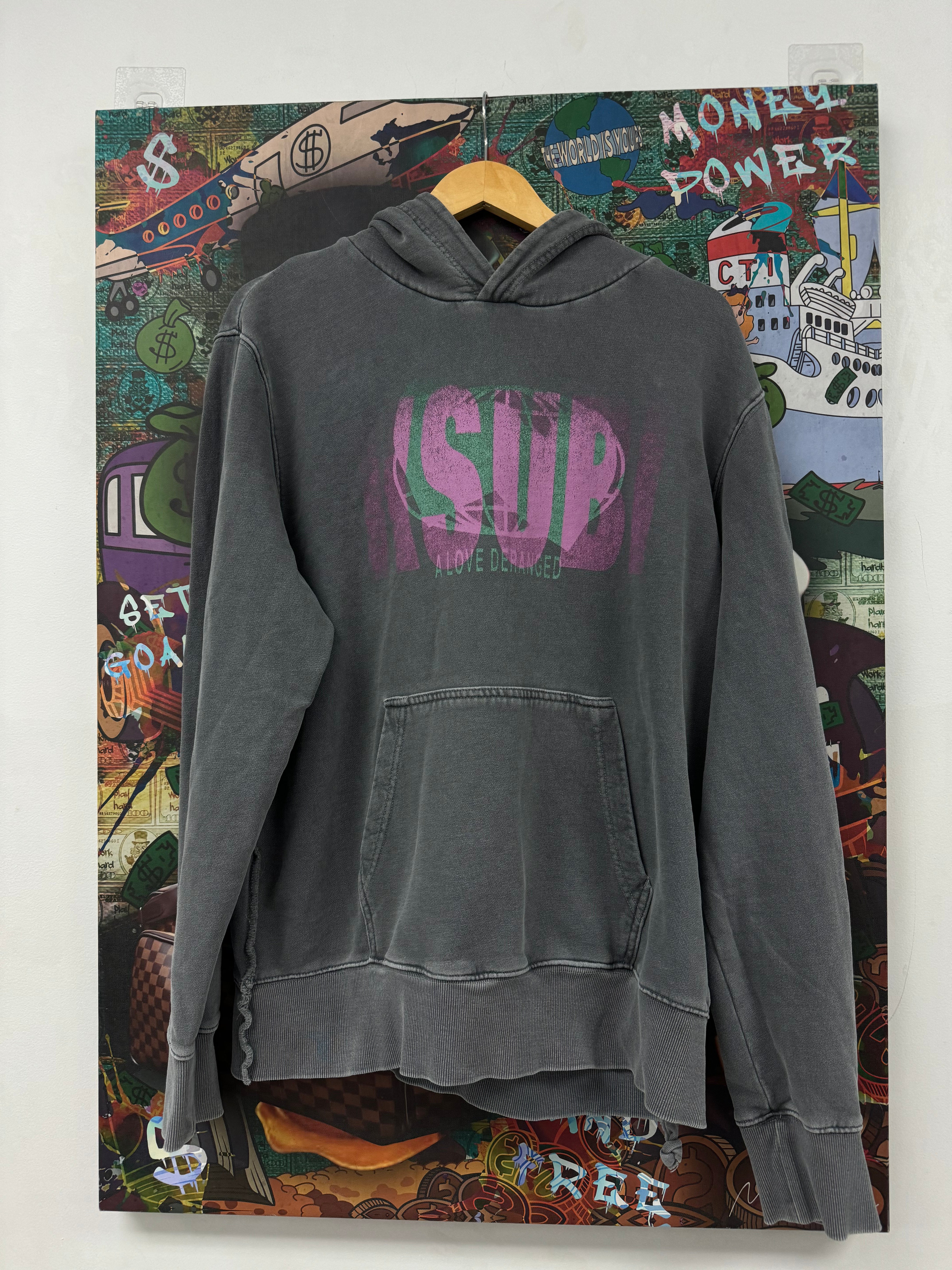 Ksubi Love Deranged Hoodie Grey Used Medium