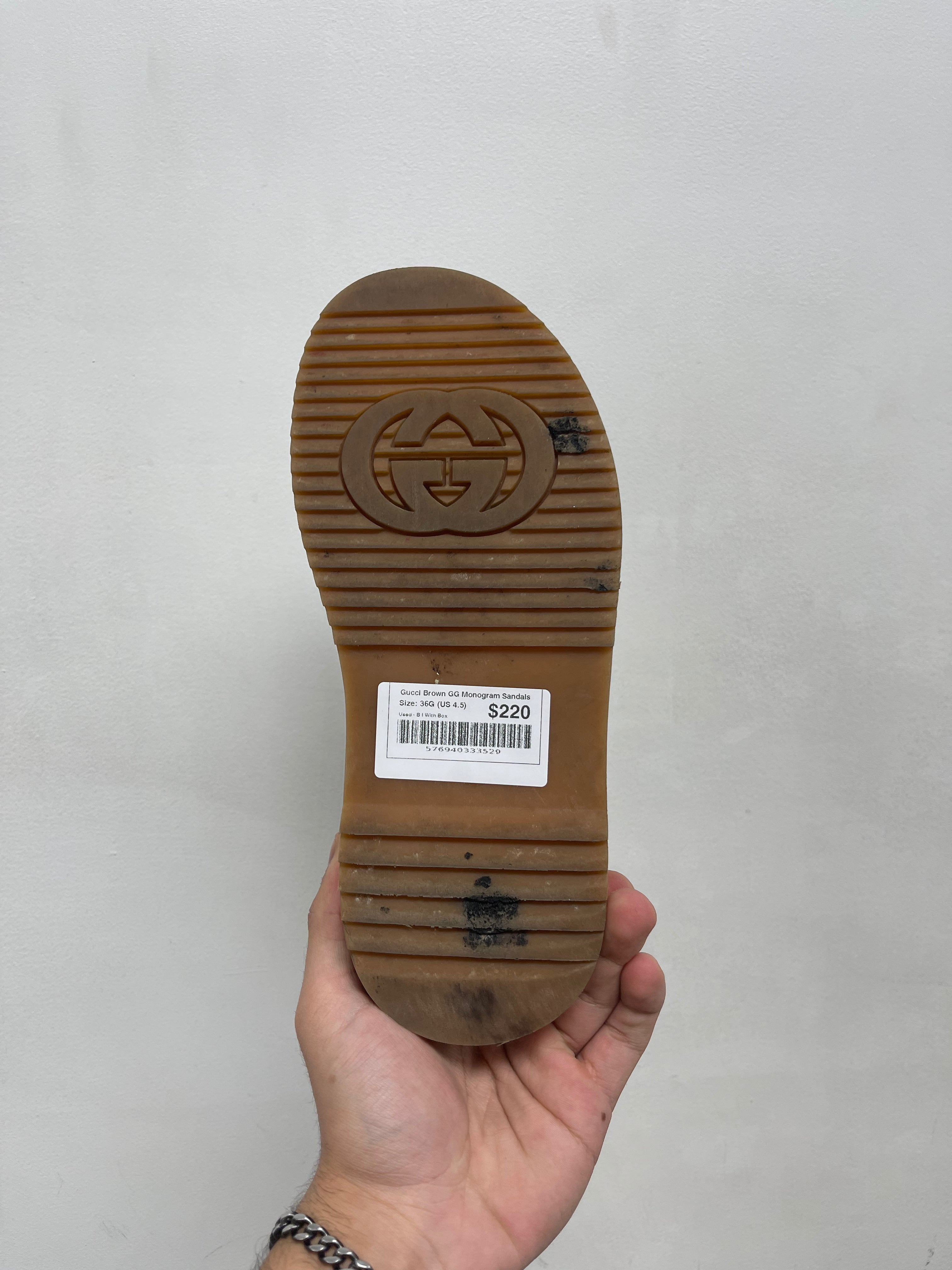 Gucci Brown GG Monogram Sandals
