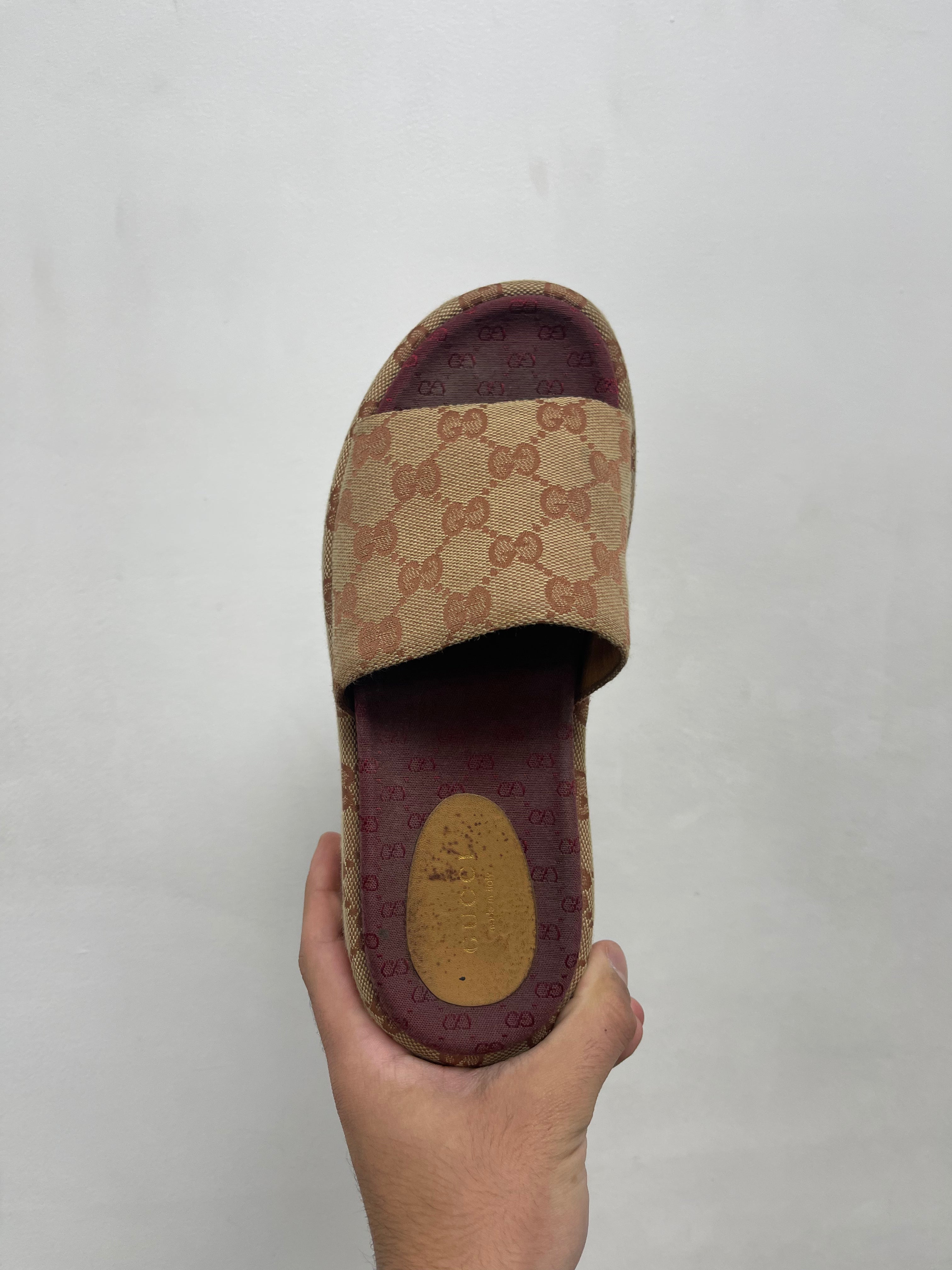 Gucci Brown GG Monogram Sandals