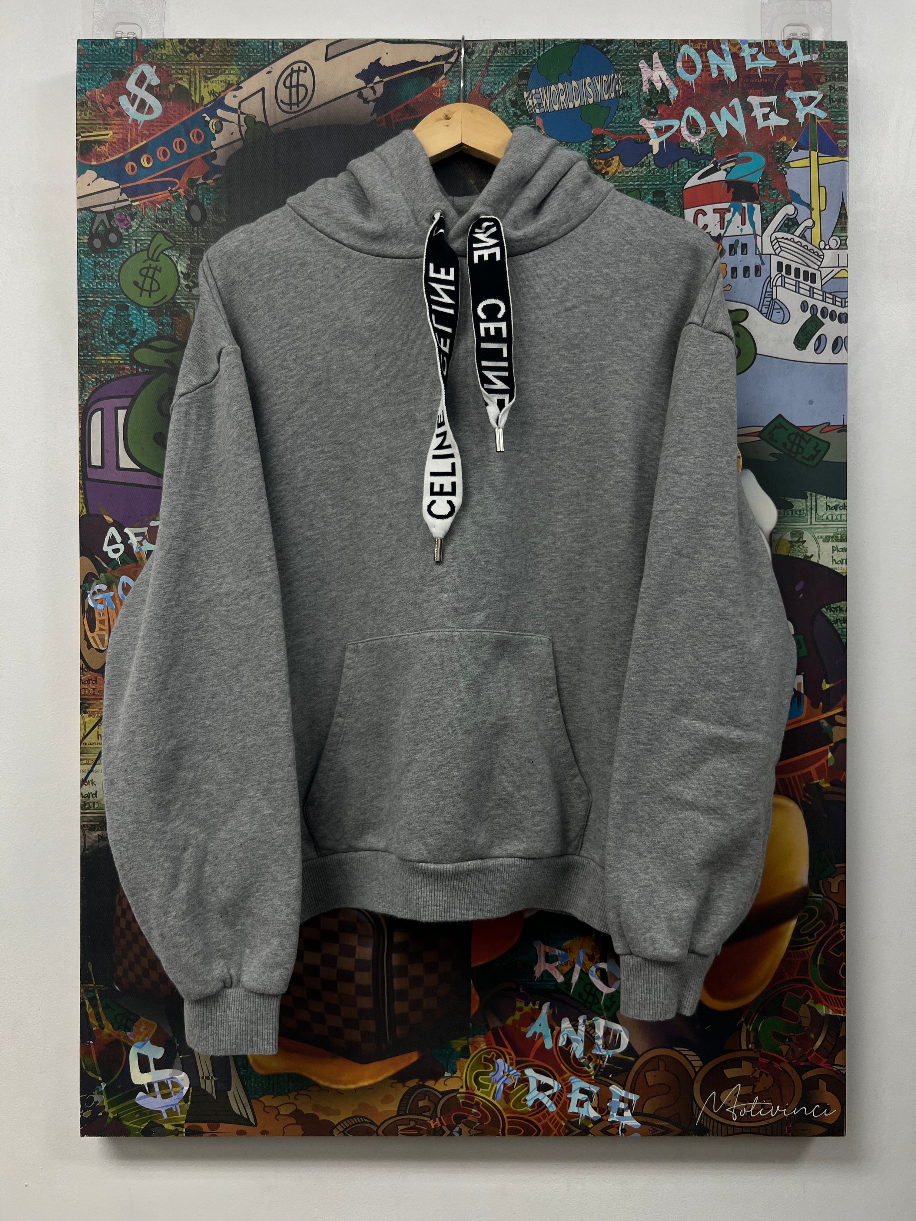 Celine Grey Drawstring Hoodie