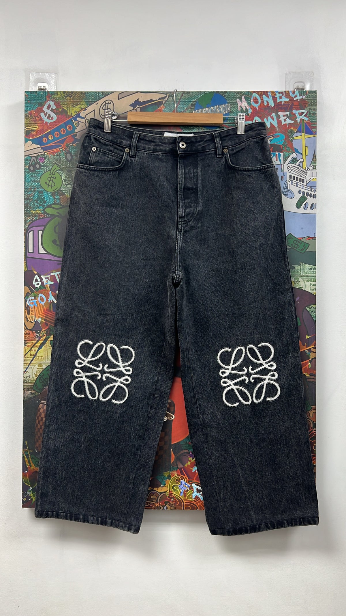 Loewe Black Anagram Jeans