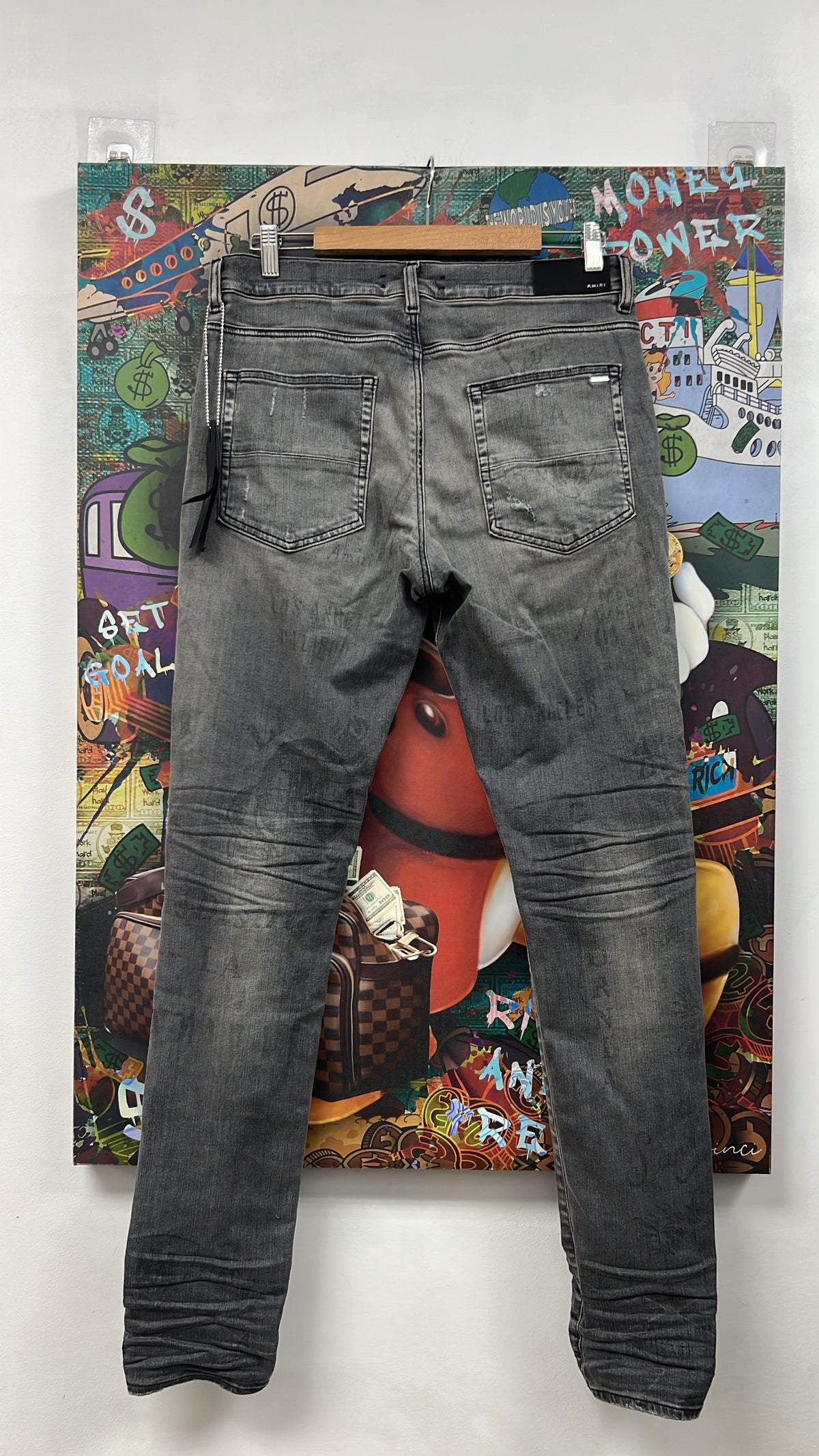 Amiri Grey Stencil Jeans