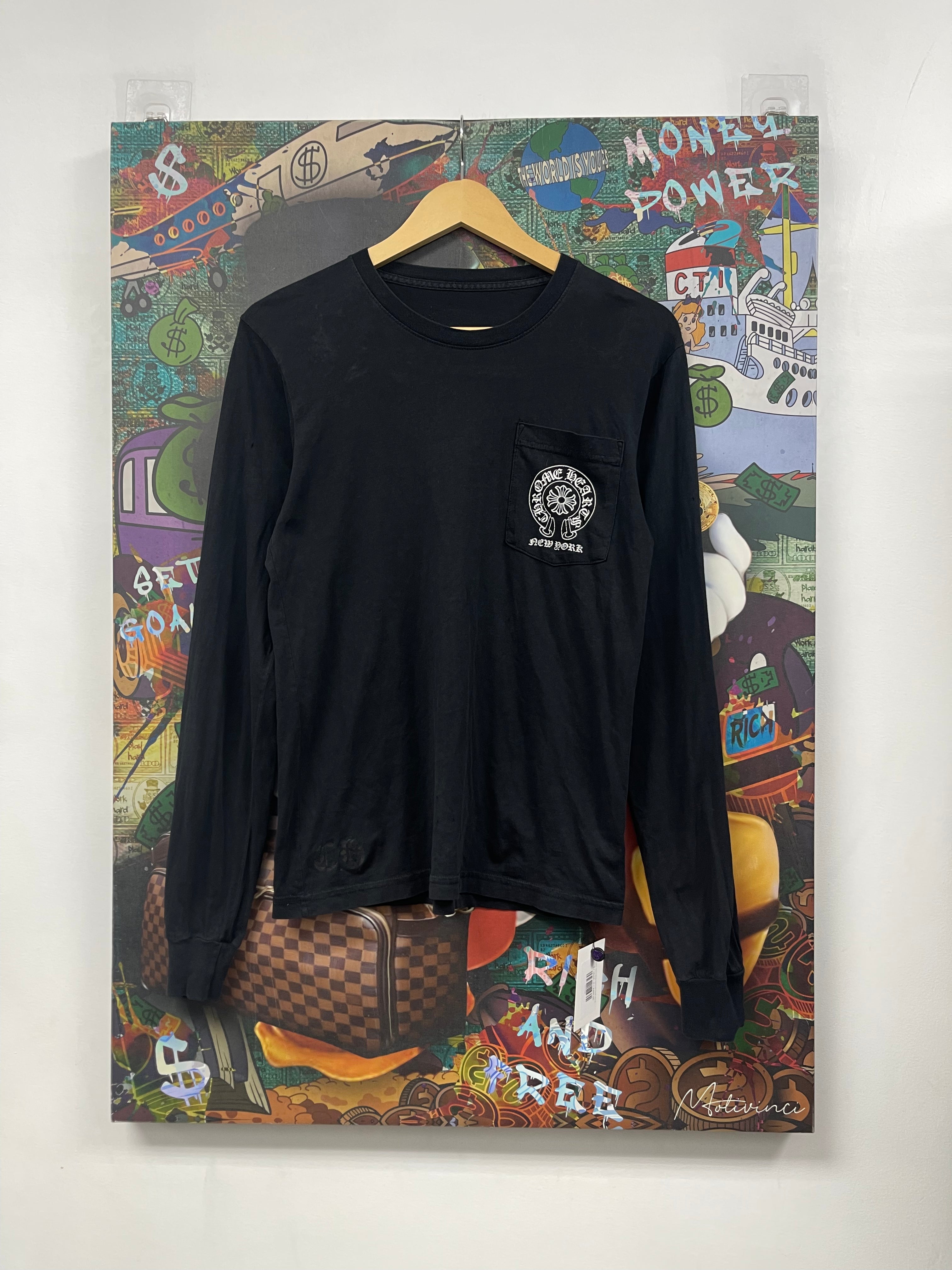 Chrome Hearts Black New York Floral Horseshoe Long Sleeve