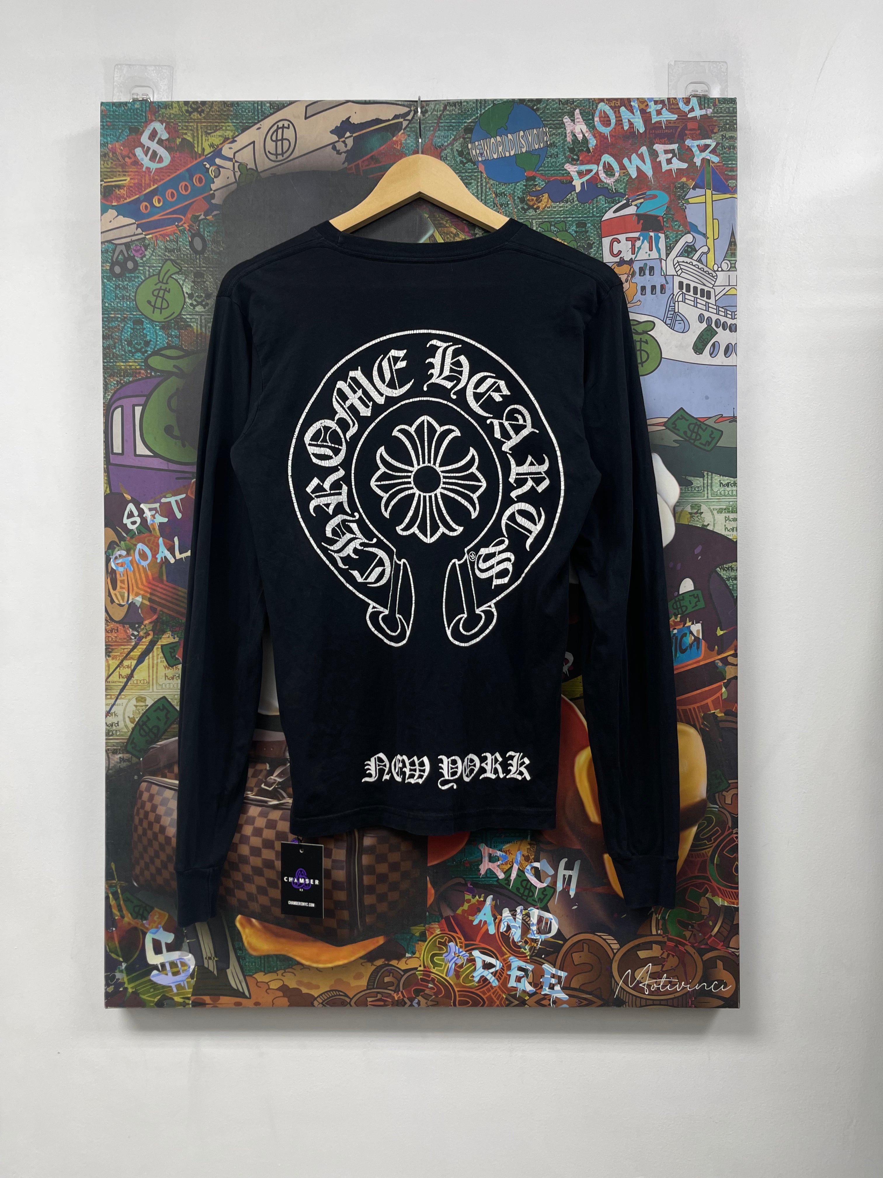 Chrome Hearts Black New York Floral Horseshoe Long Sleeve