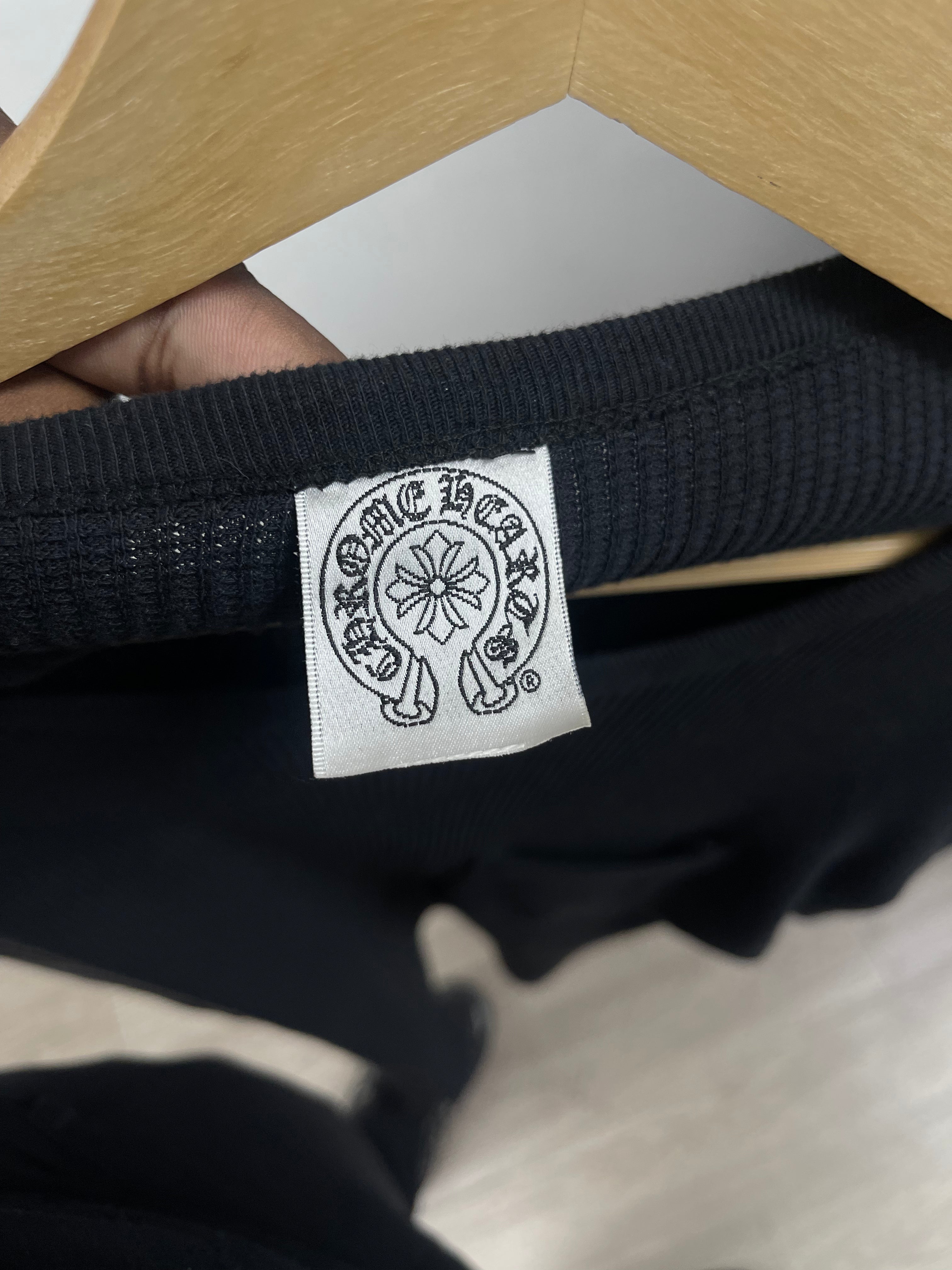 Chrome Hearts Black Red Vintage Dagger Thermal Long Sleeve