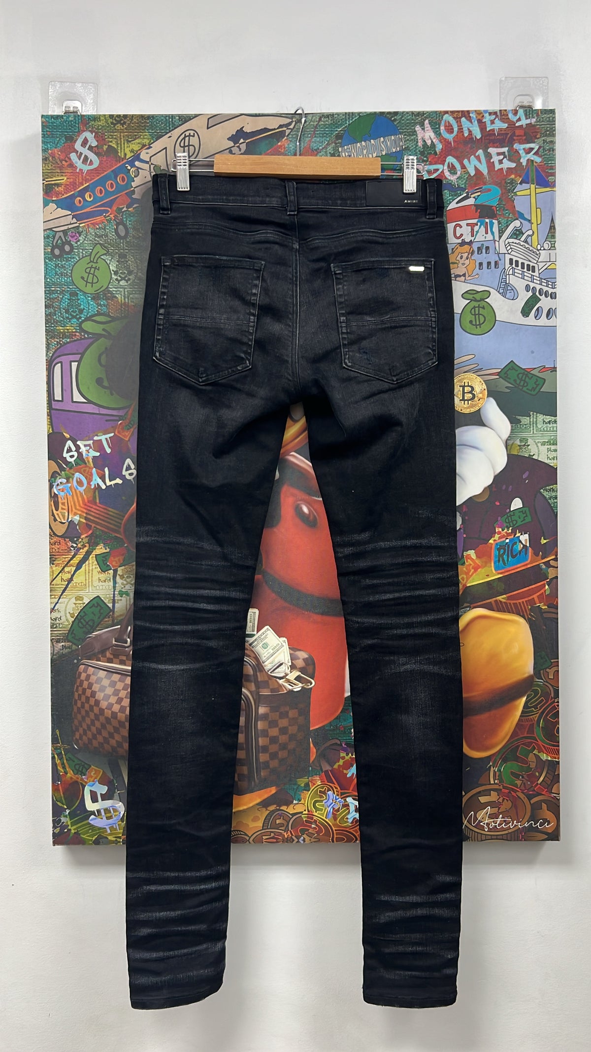 Amiri MX1 Black Wash Playboy Patch Jeans