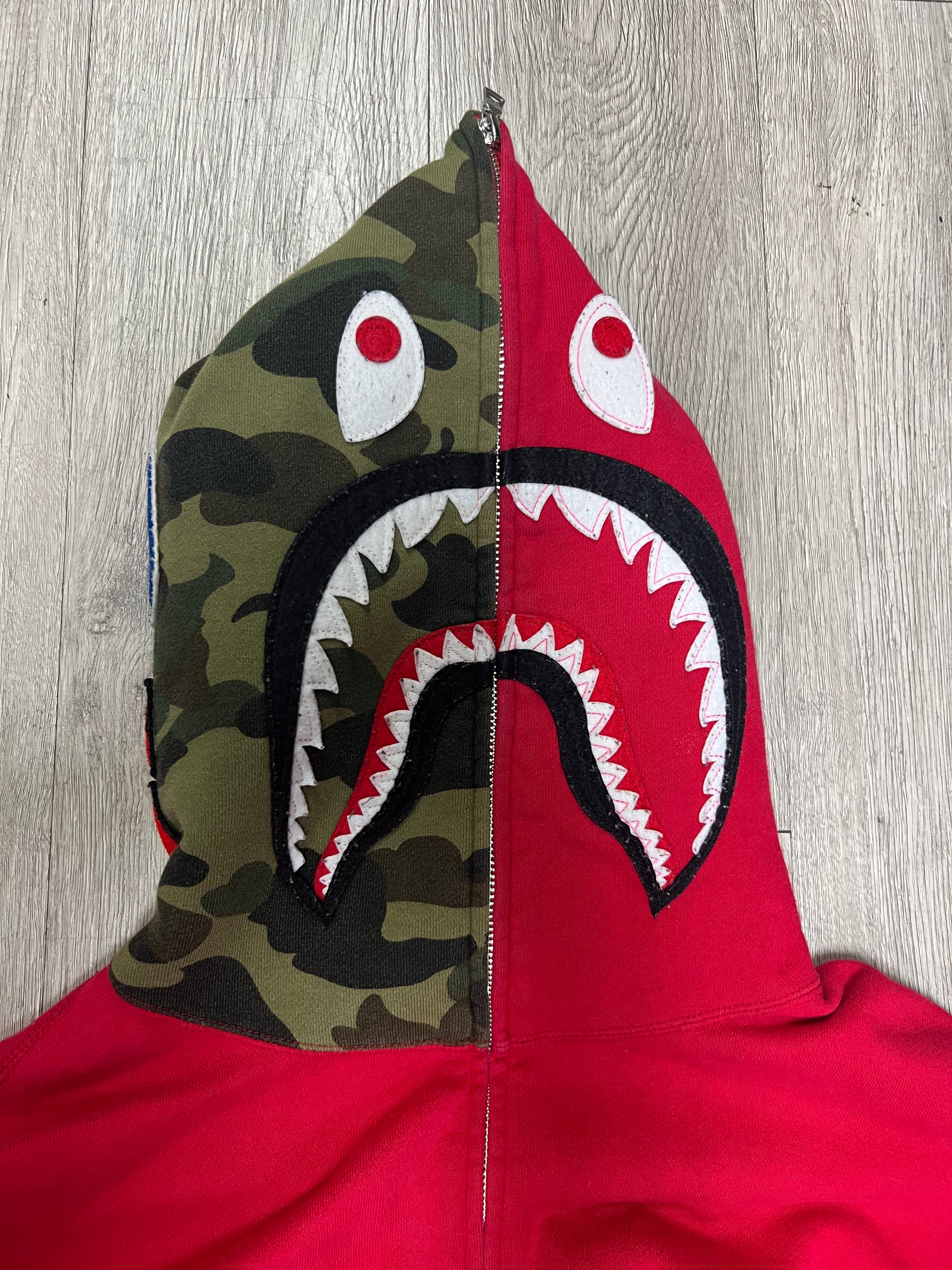 Bape Red Camo Shark Zip Up
