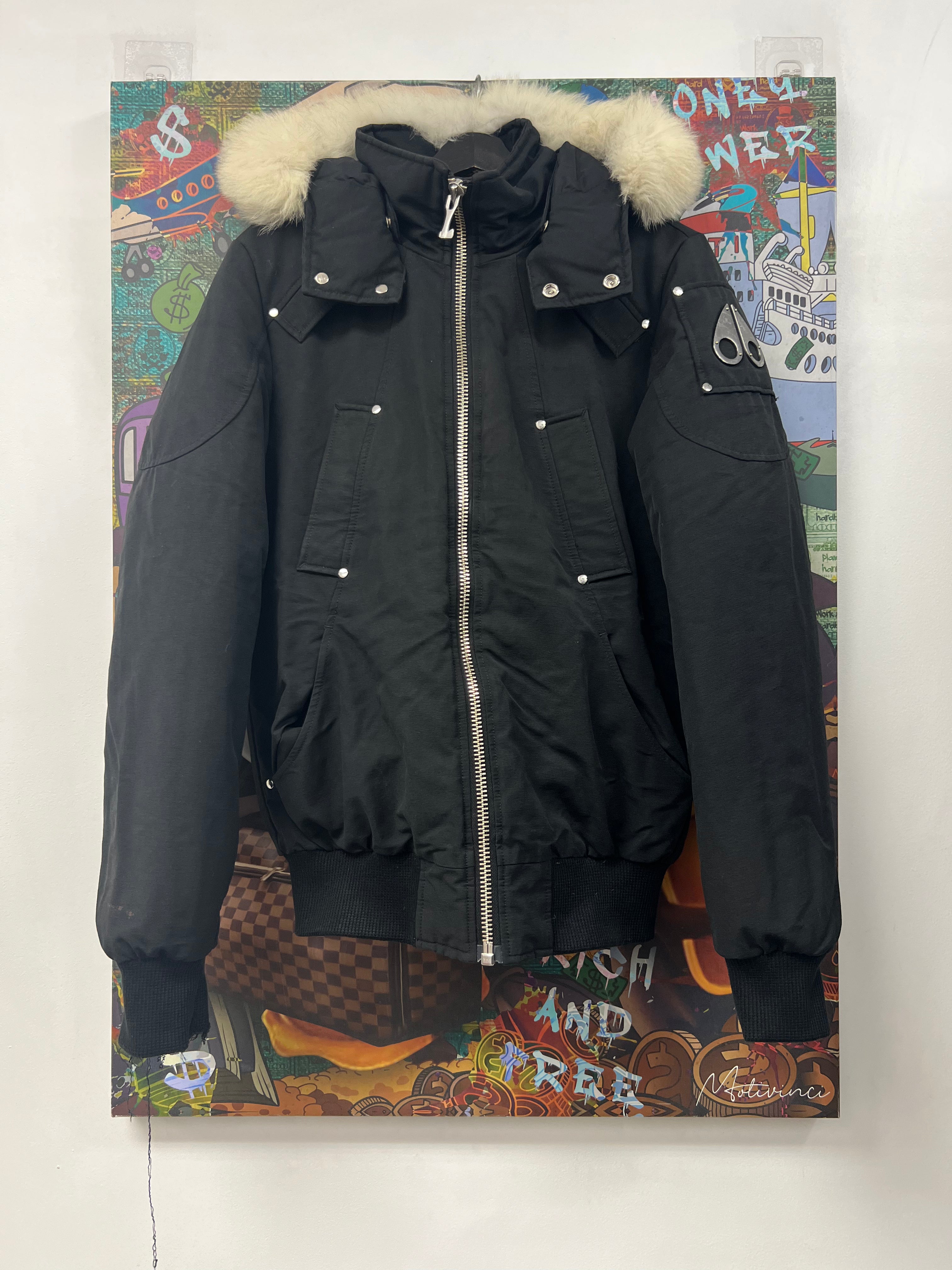 Moose Knuckles Black Fur Parka Jacket