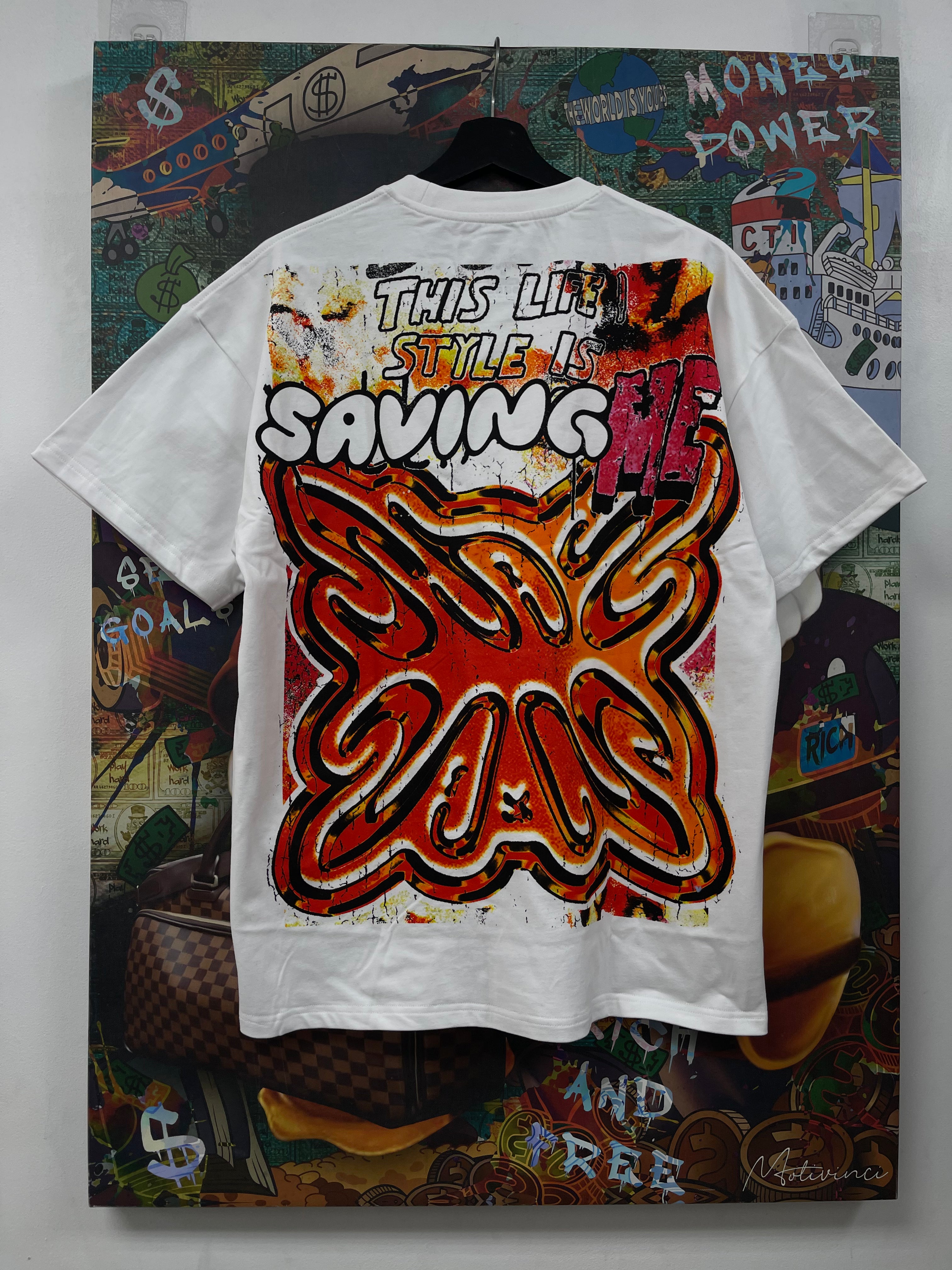 SB Studios White Multi Tee