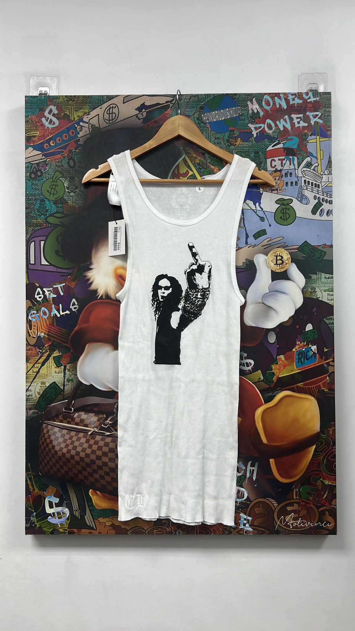 Chrome Hearts White Richard Stark Middle Finger Tank