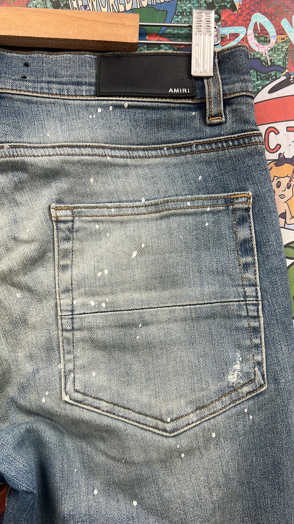 Amiri Light Wash Art Patchwork Jeans