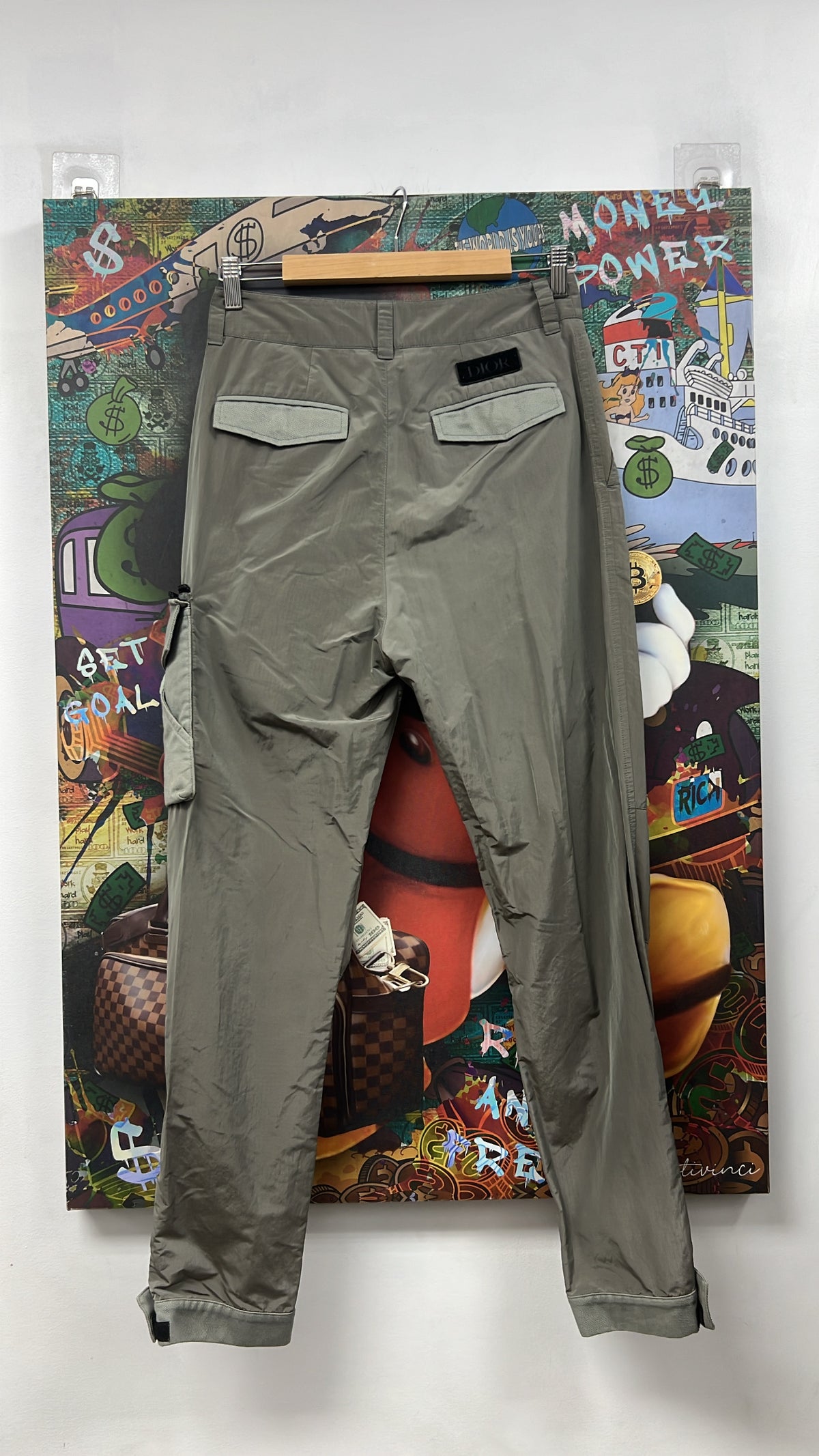 Dior Grey Grid Cargo Pants