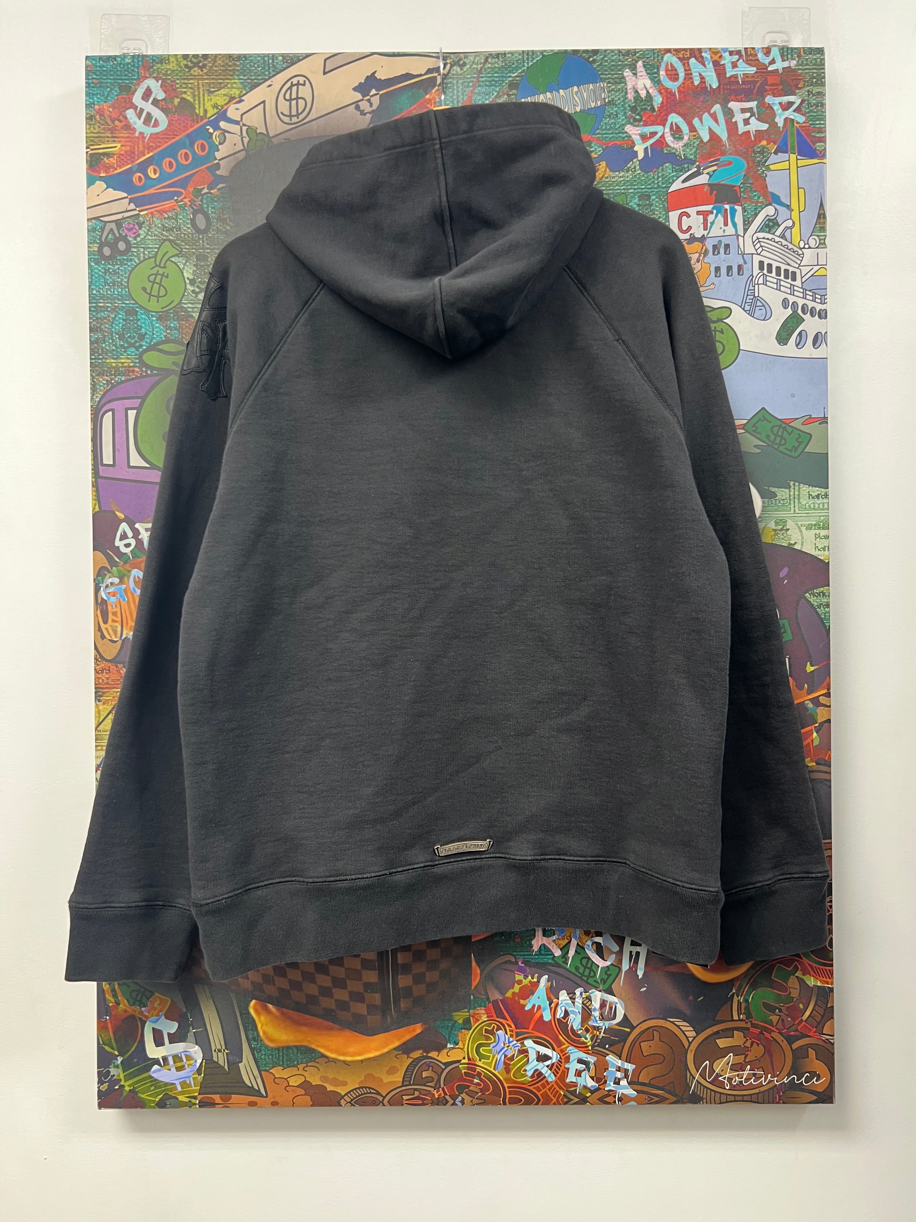 Chrome Hearts Black Paper Jam Cross Patch Hoodie