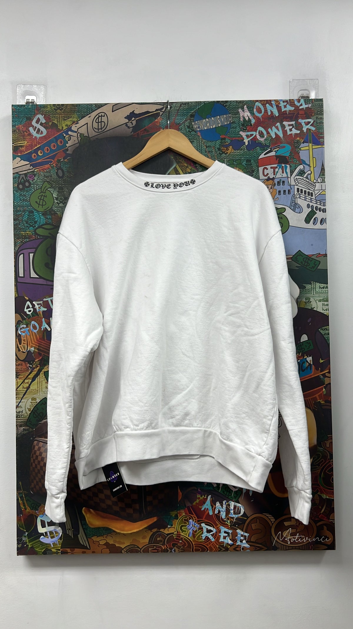 Chrome Hearts White Love You Crewneck