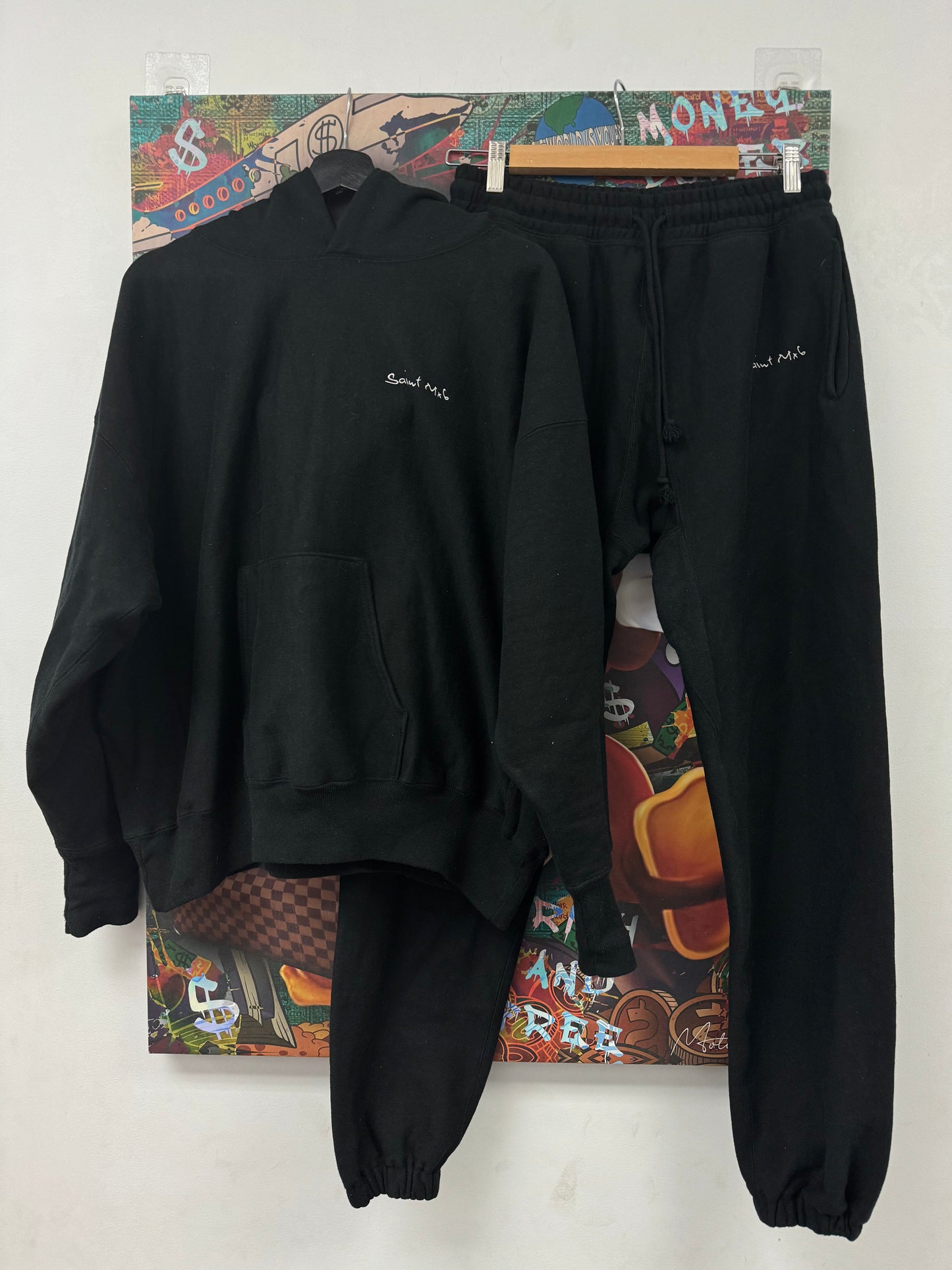 Saint Michael Scribble Sweatsuit Black Used Small N/A