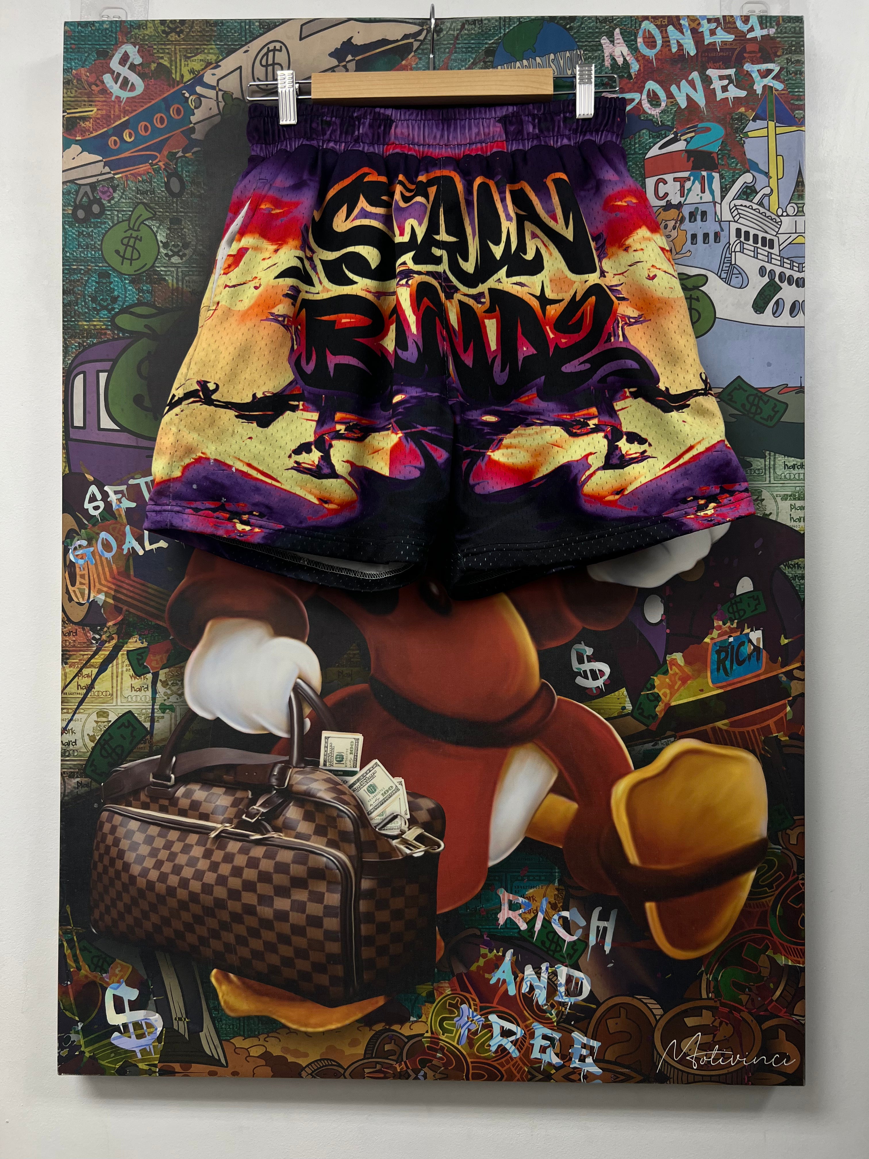 SB Studios Purple Multi Shorts